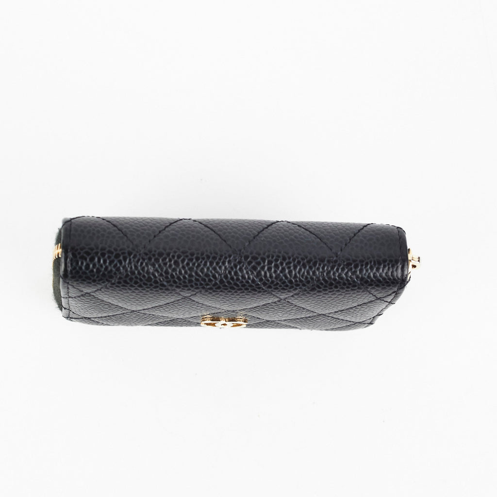 Chanel Zipped Caviar Coin Purse Black
