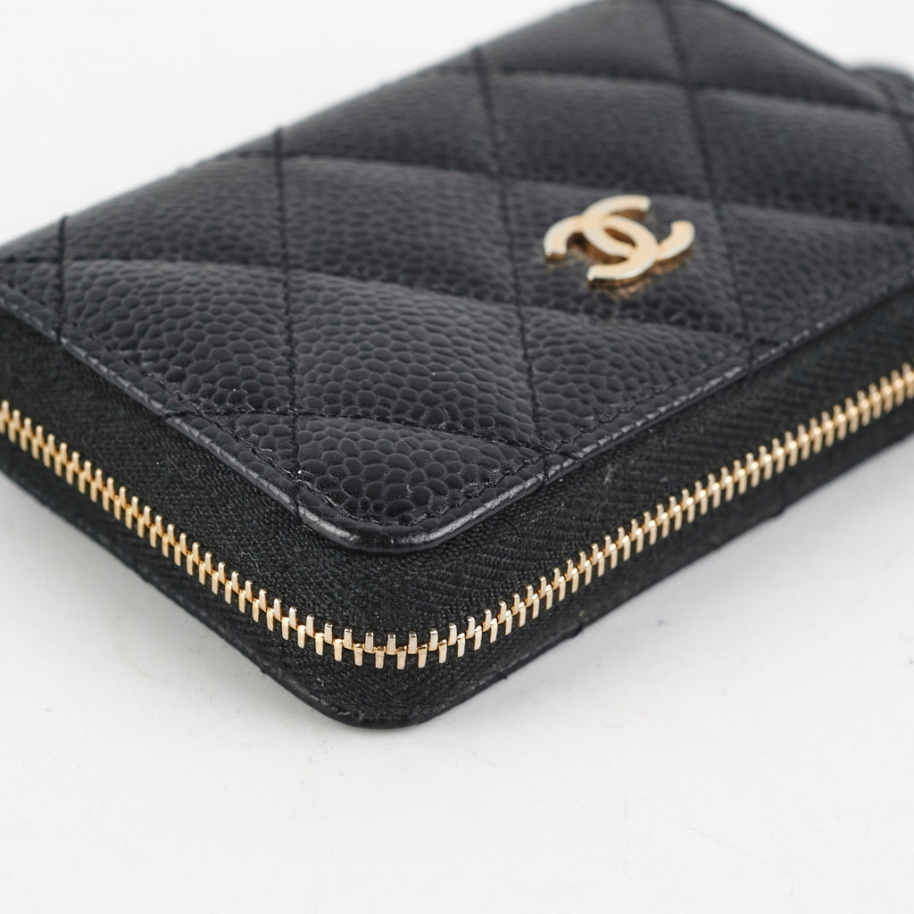 Chanel Zipped Caviar Coin Purse Black
