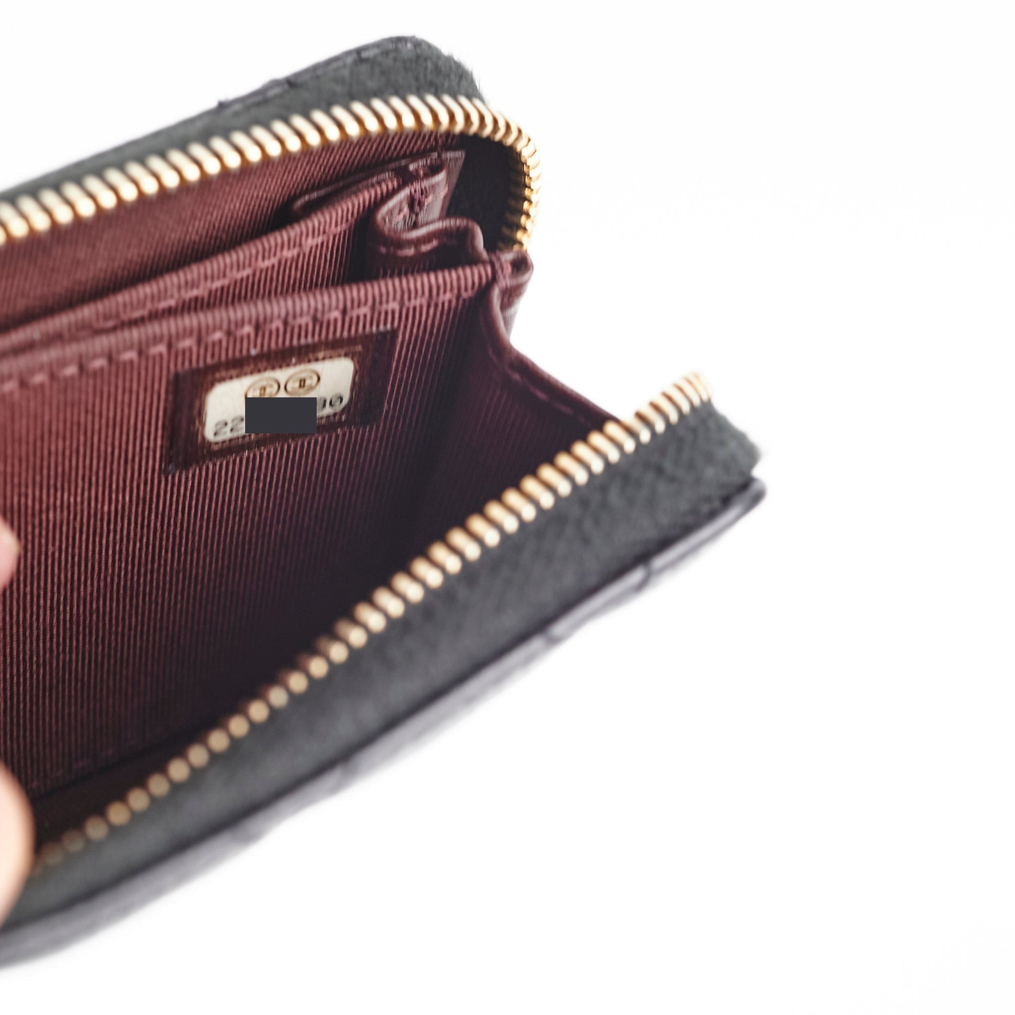 Chanel Zipped Caviar Coin Purse Black