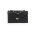 Chanel Black Chevron Envelope Flap
