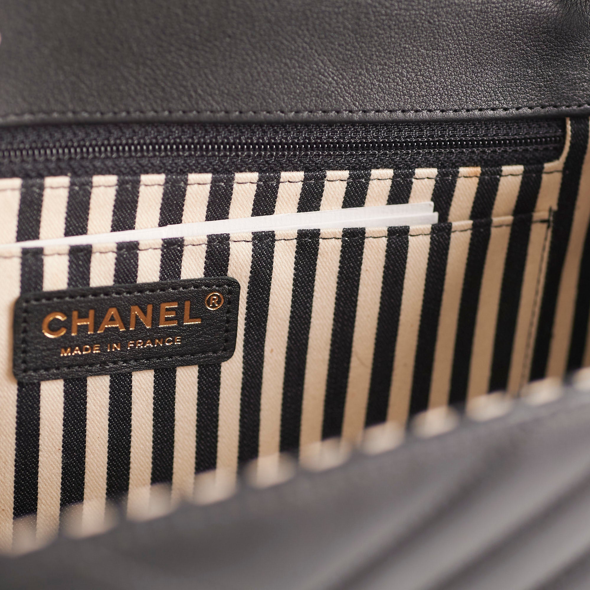 Chanel Black Chevron Envelope Flap