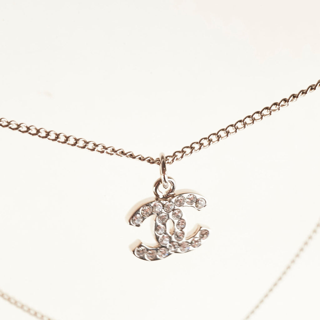 Chanel Silver Rhinestone Necklace Costume Jewellery
