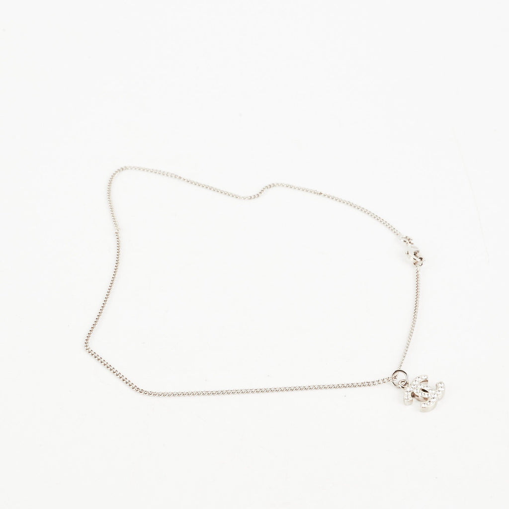 Chanel Silver Rhinestone Necklace Costume Jewellery