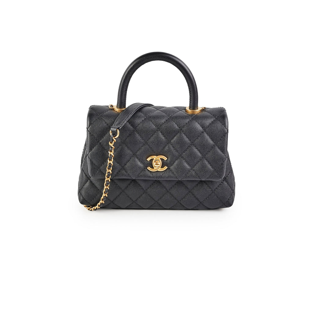 Chanel Small Coco Handle Caviar Black