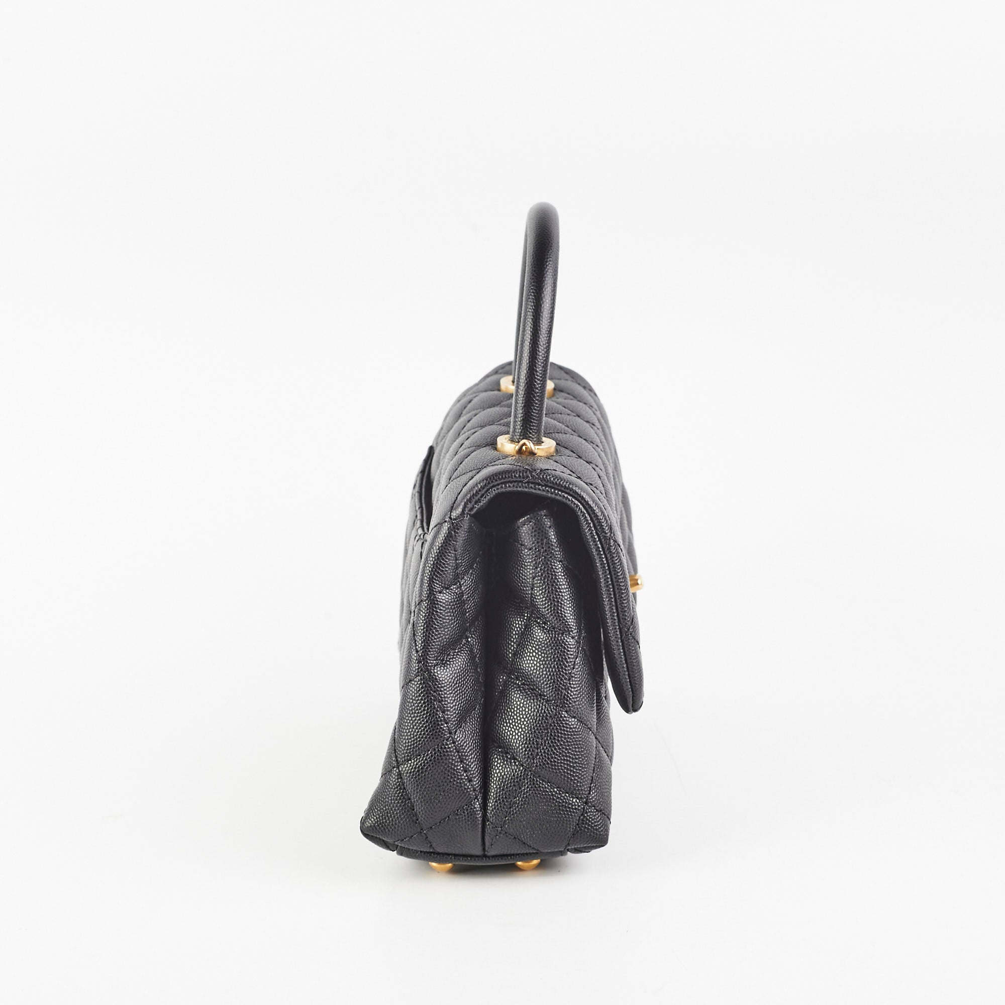 Chanel Small Coco Handle Caviar Black