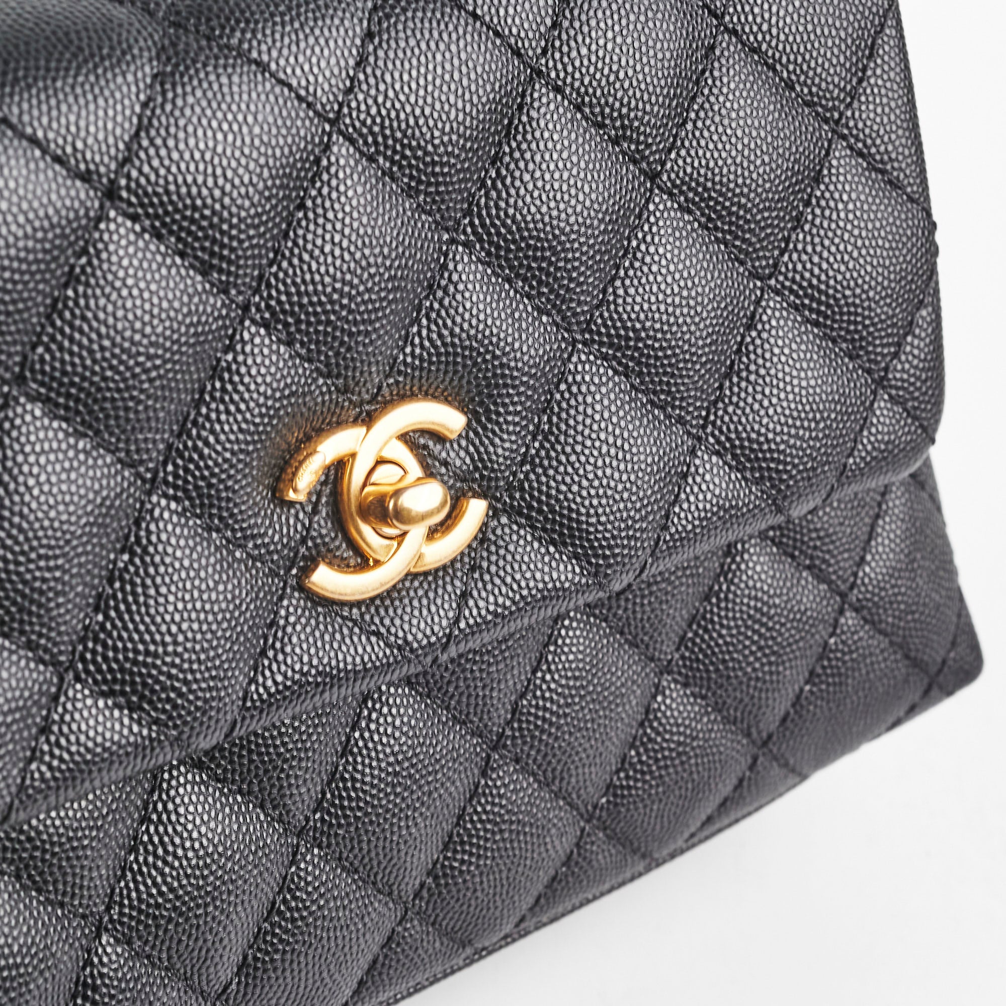 Chanel Small Coco Handle Caviar Black