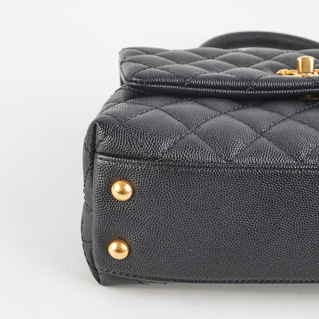 Chanel Small Coco Handle Caviar Black