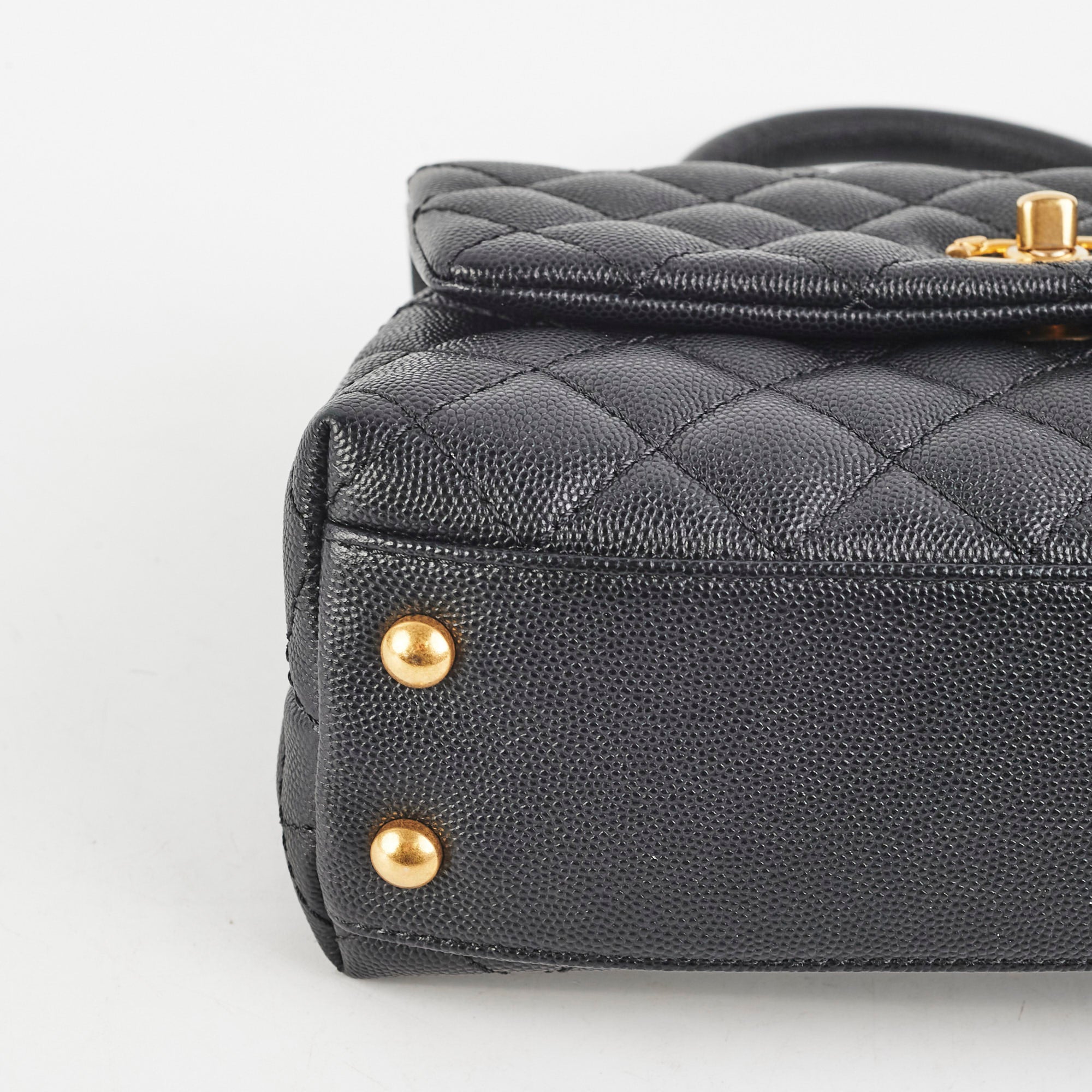 Chanel Small Coco Handle Caviar Black