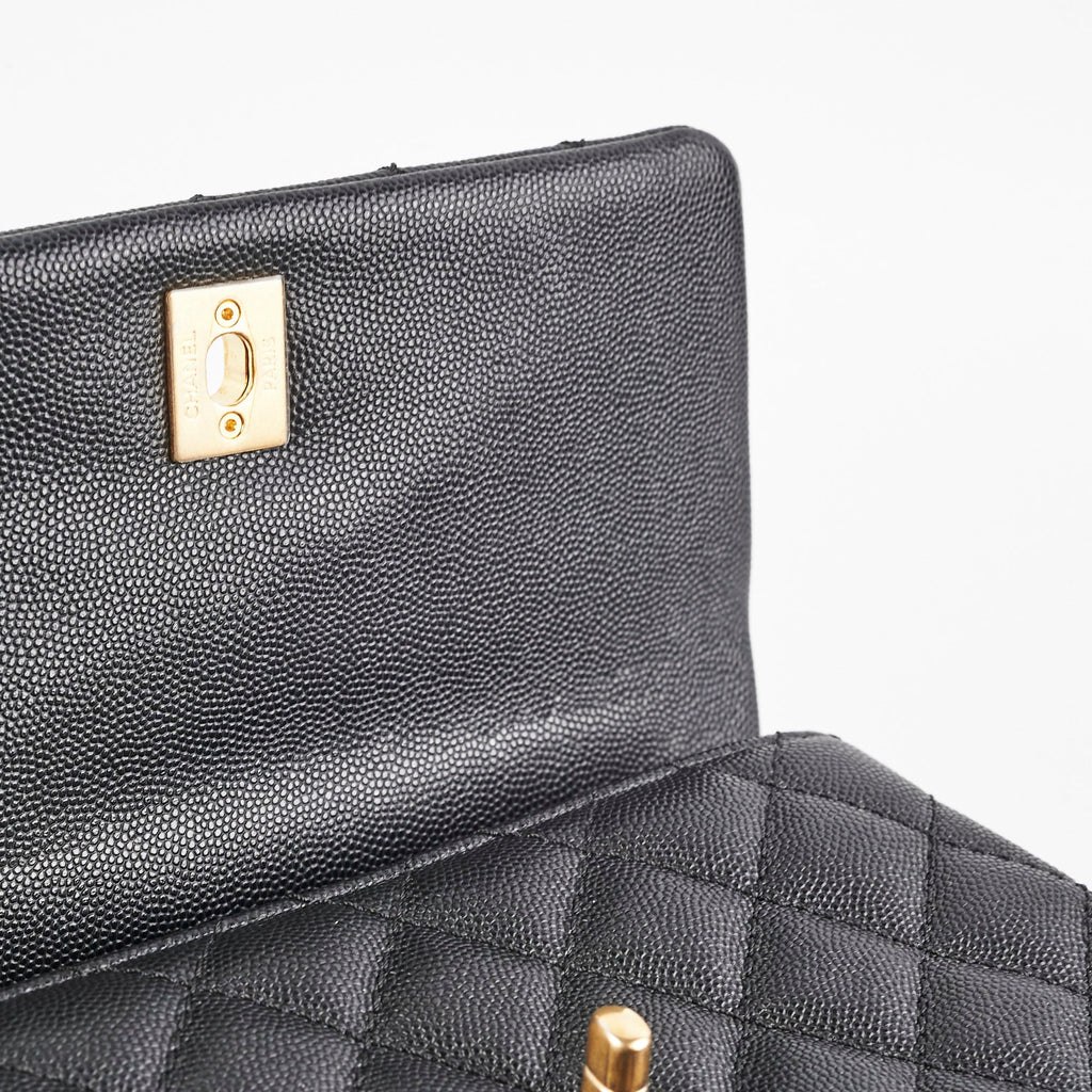 Chanel Small Coco Handle Caviar Black