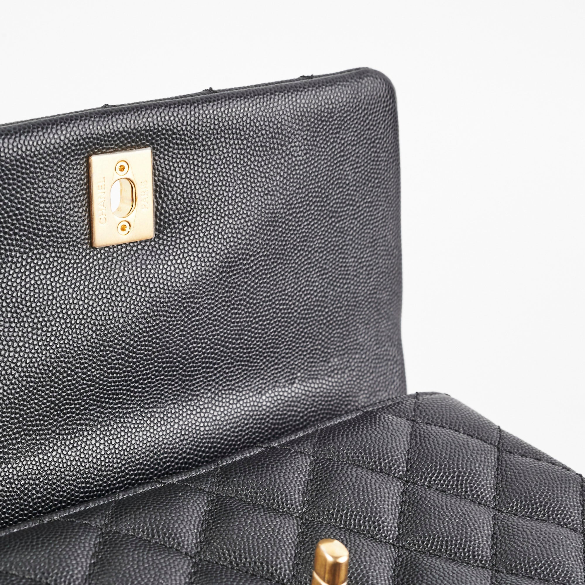 Chanel Small Coco Handle Caviar Black