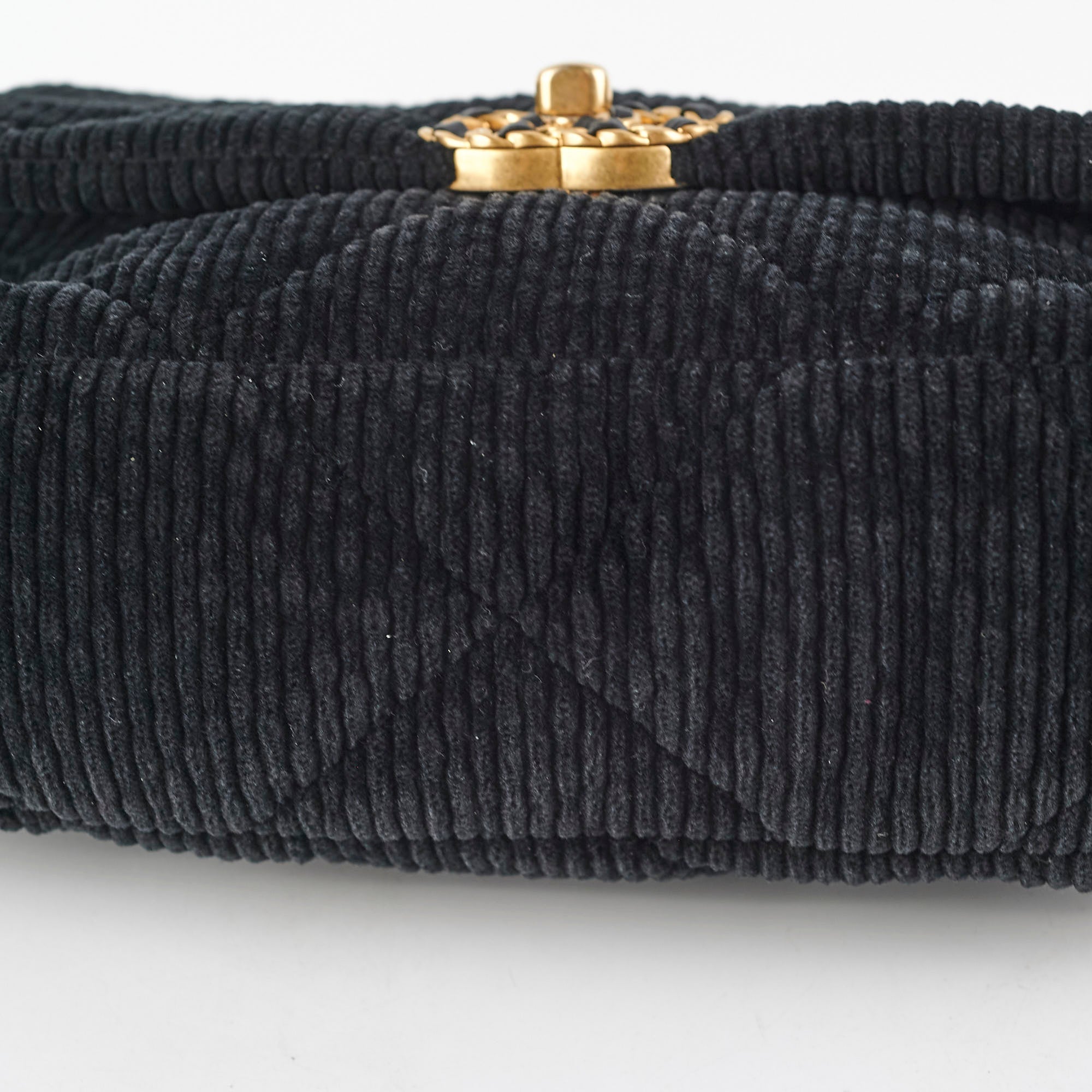 Chanel Corduroy Small 19 Black