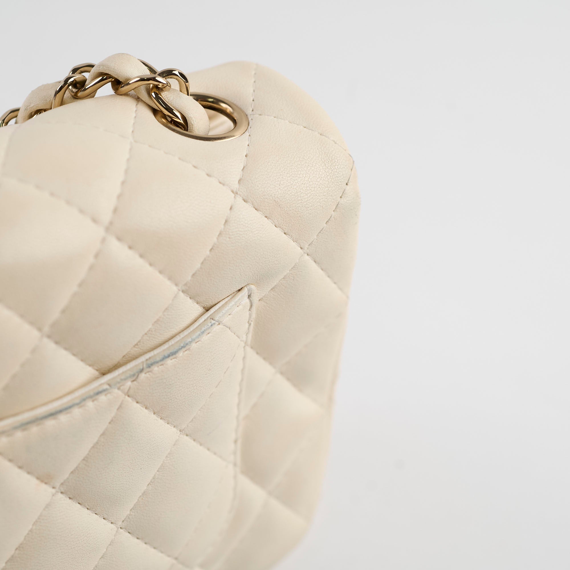 Chanel Mini Rectangular Cream Lambskin Crossbody- Microchipped