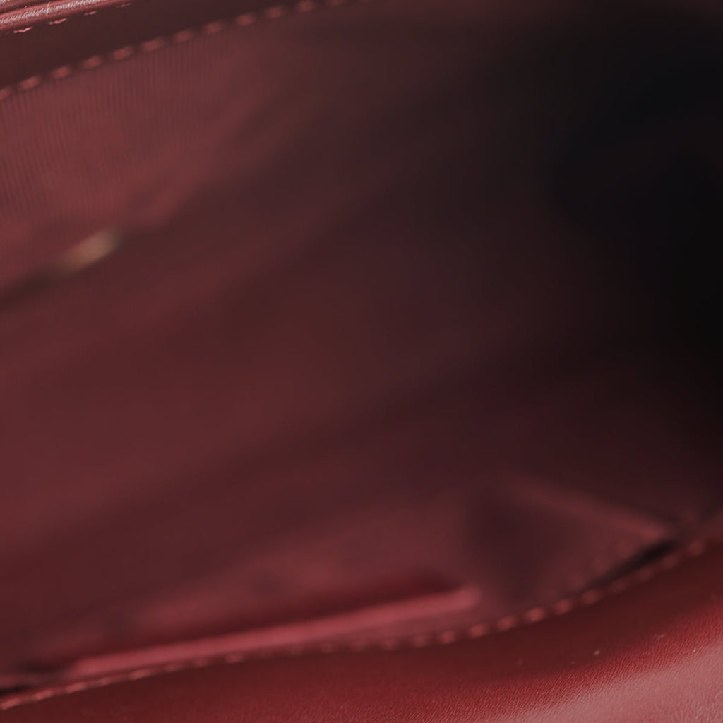 Chanel Quilted Crystal Pearls Flap Burgundy