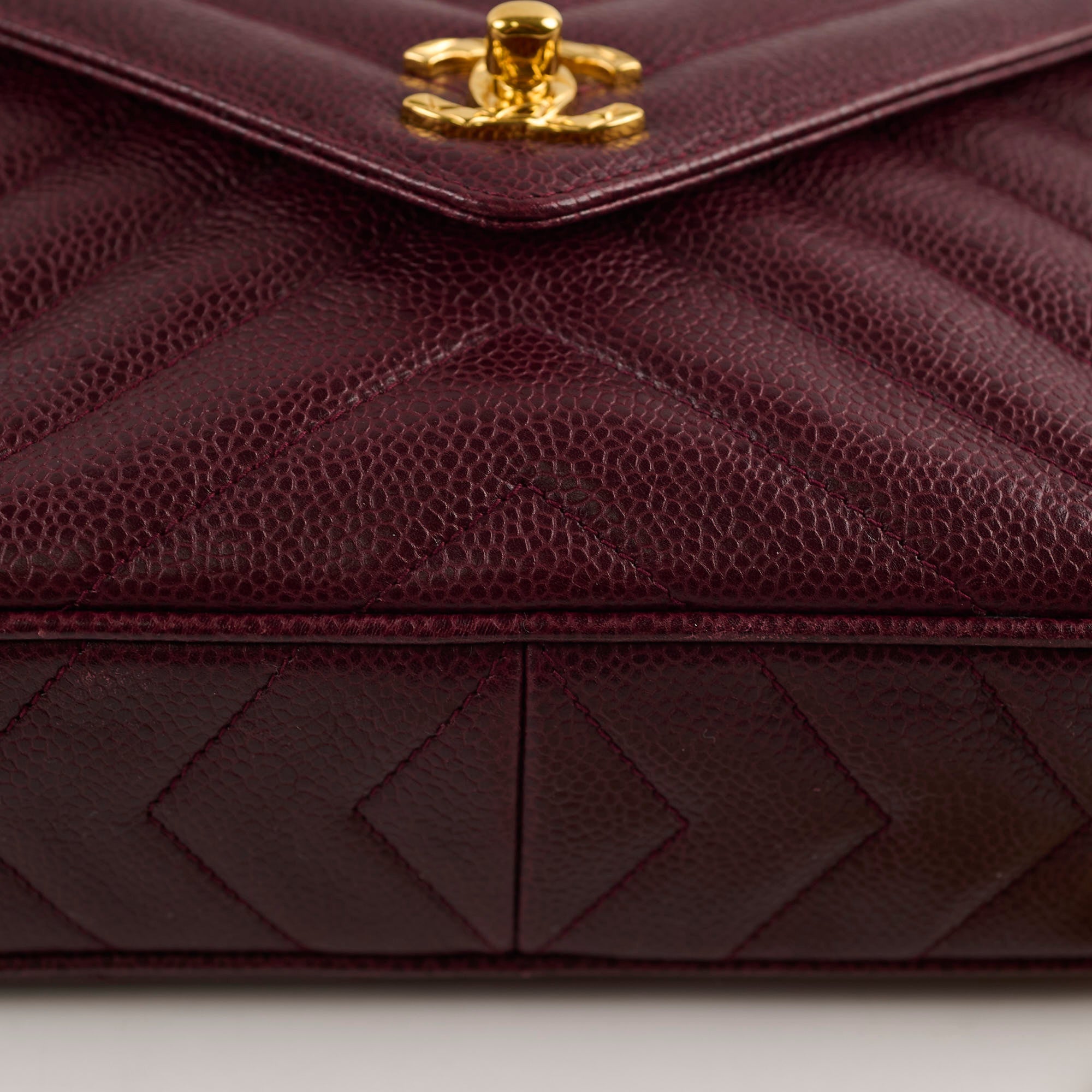 Chanel Vintage Burgundy Camera Chevron Crossbody - Series 2