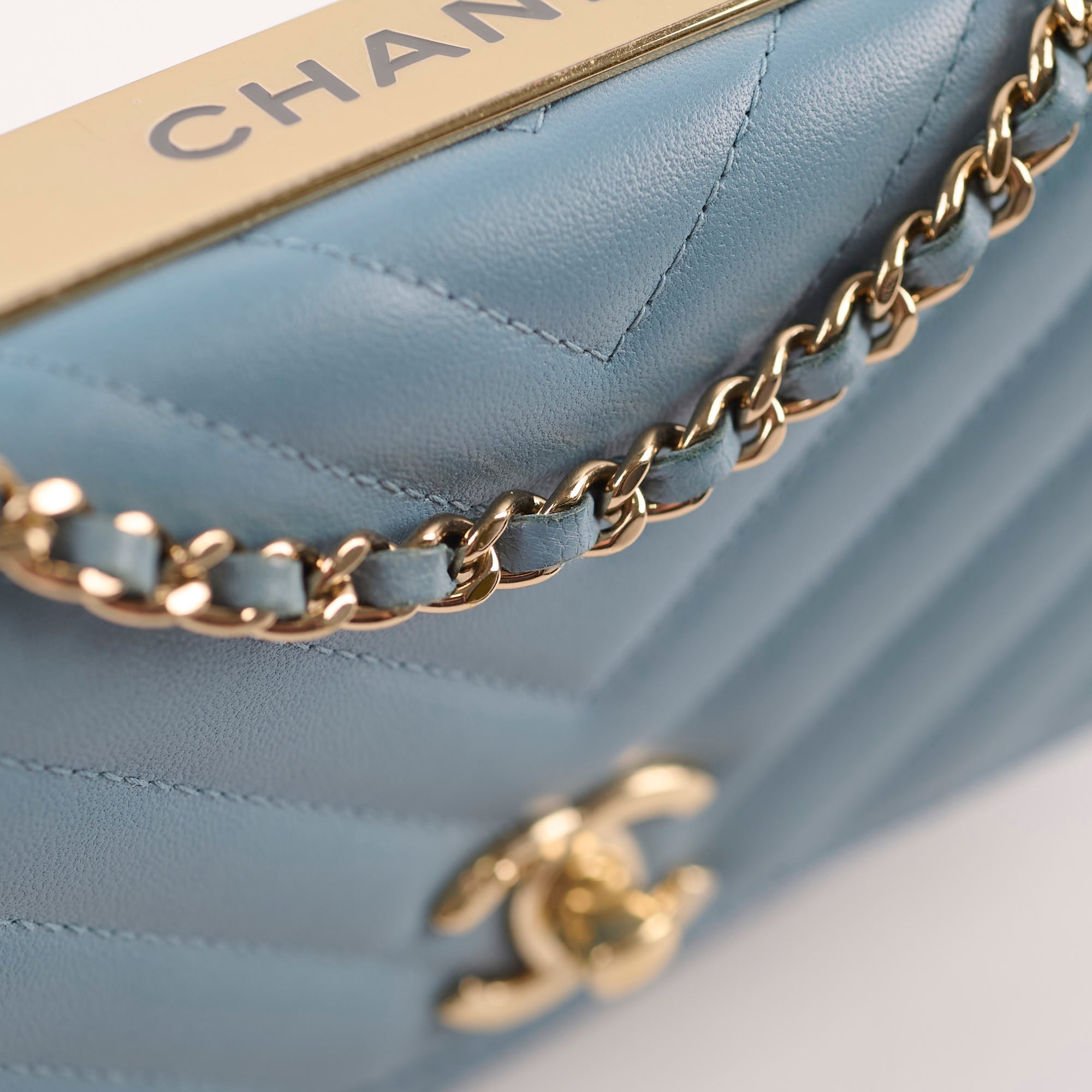 Chanel Trendy CC Wallet on Chain WOC Blue