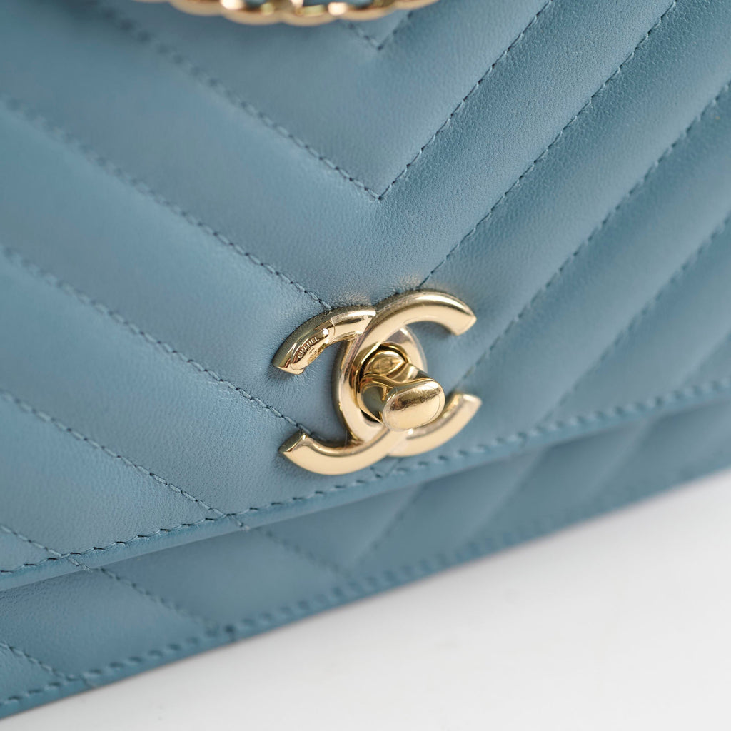 Chanel Trendy CC Wallet on Chain WOC Blue