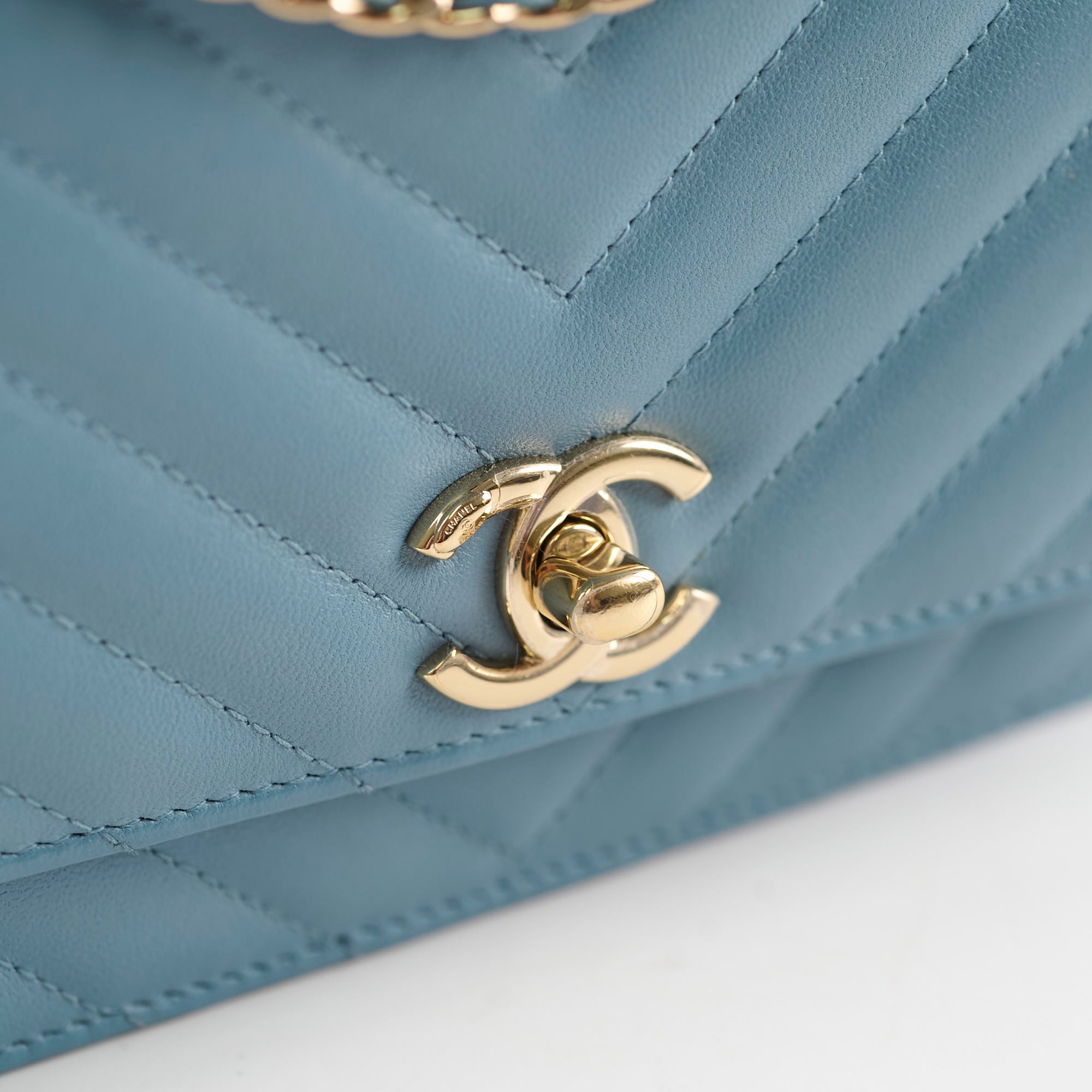 Chanel Trendy CC Wallet on Chain WOC Blue