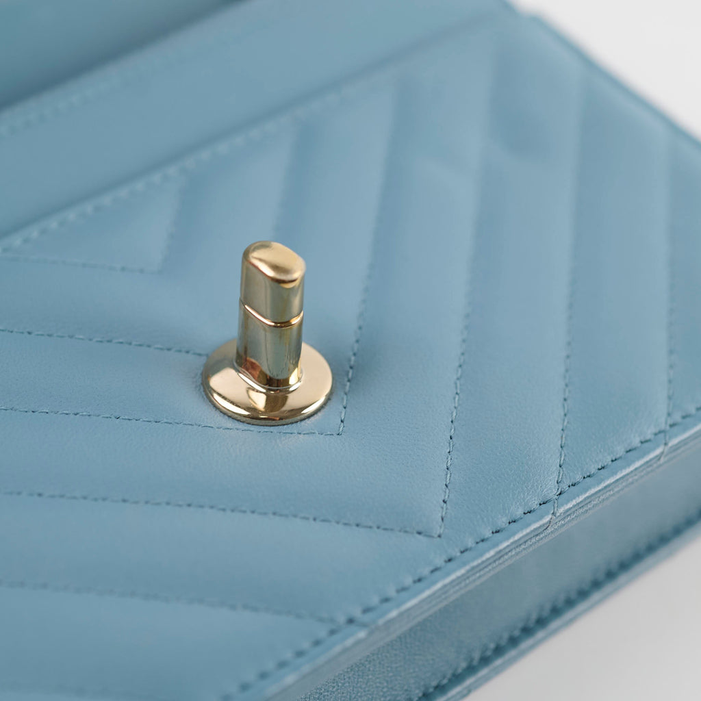 Chanel Trendy CC Wallet on Chain WOC Blue