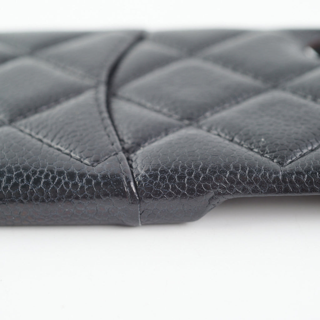 Chanel IPhone X Case Quilted Caviar Black