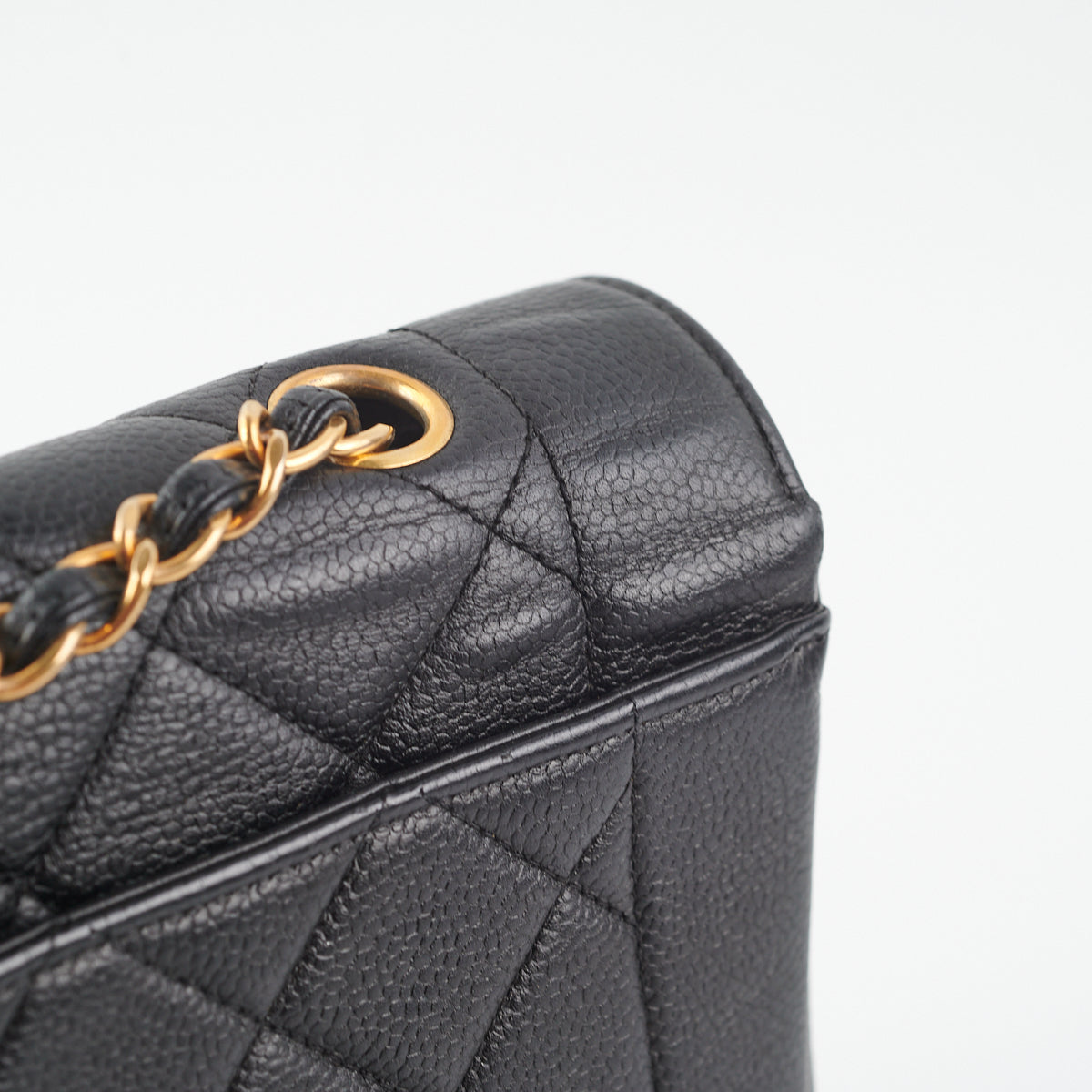 Chanel Vintage Caviar Medium Diana Flap Bag Black
