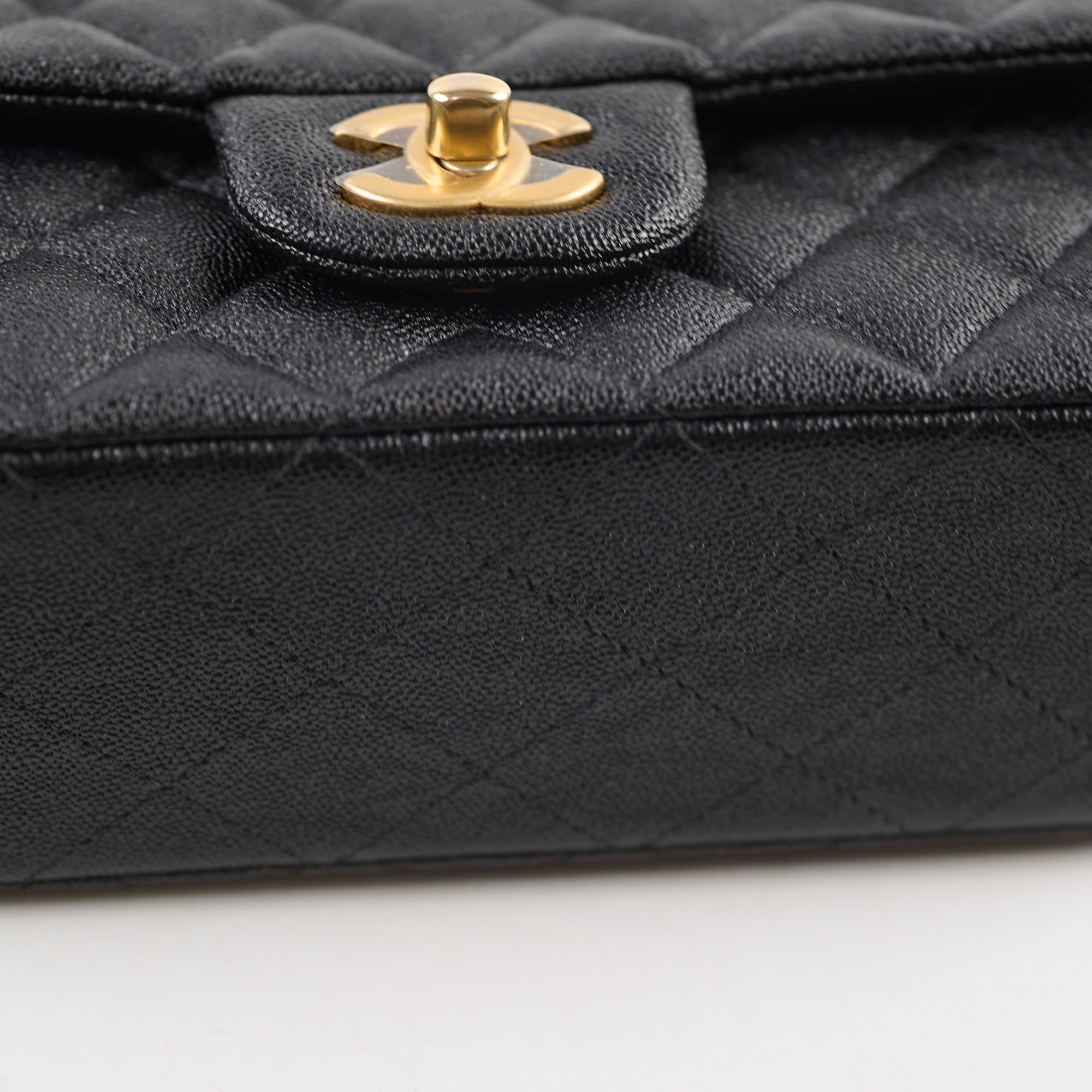 Chanel Caviar Rectangular with Top Handle Black  31 Series