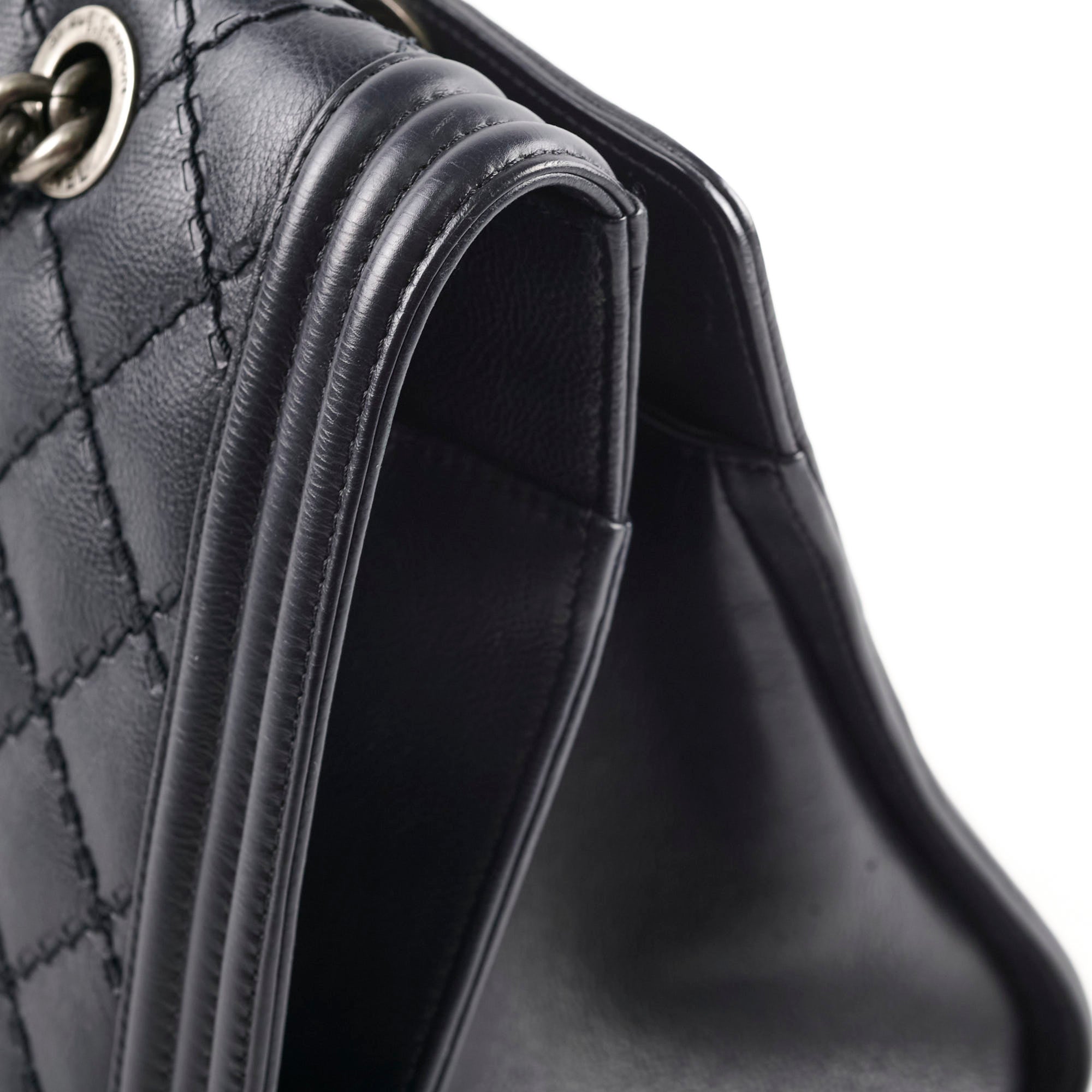 Chanel Boy 2-way Chain Tote Bag Navy