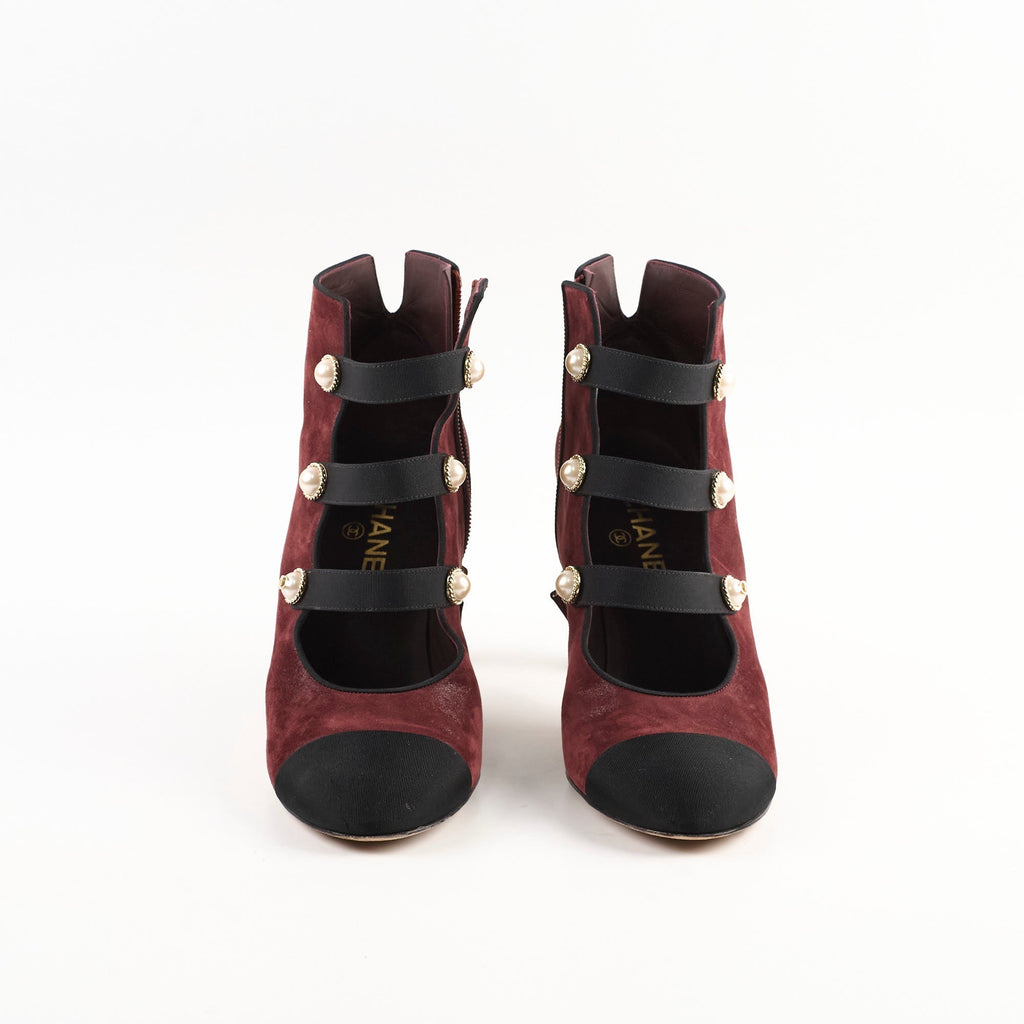 Chanel Heel Boots Suede Size 40.5
