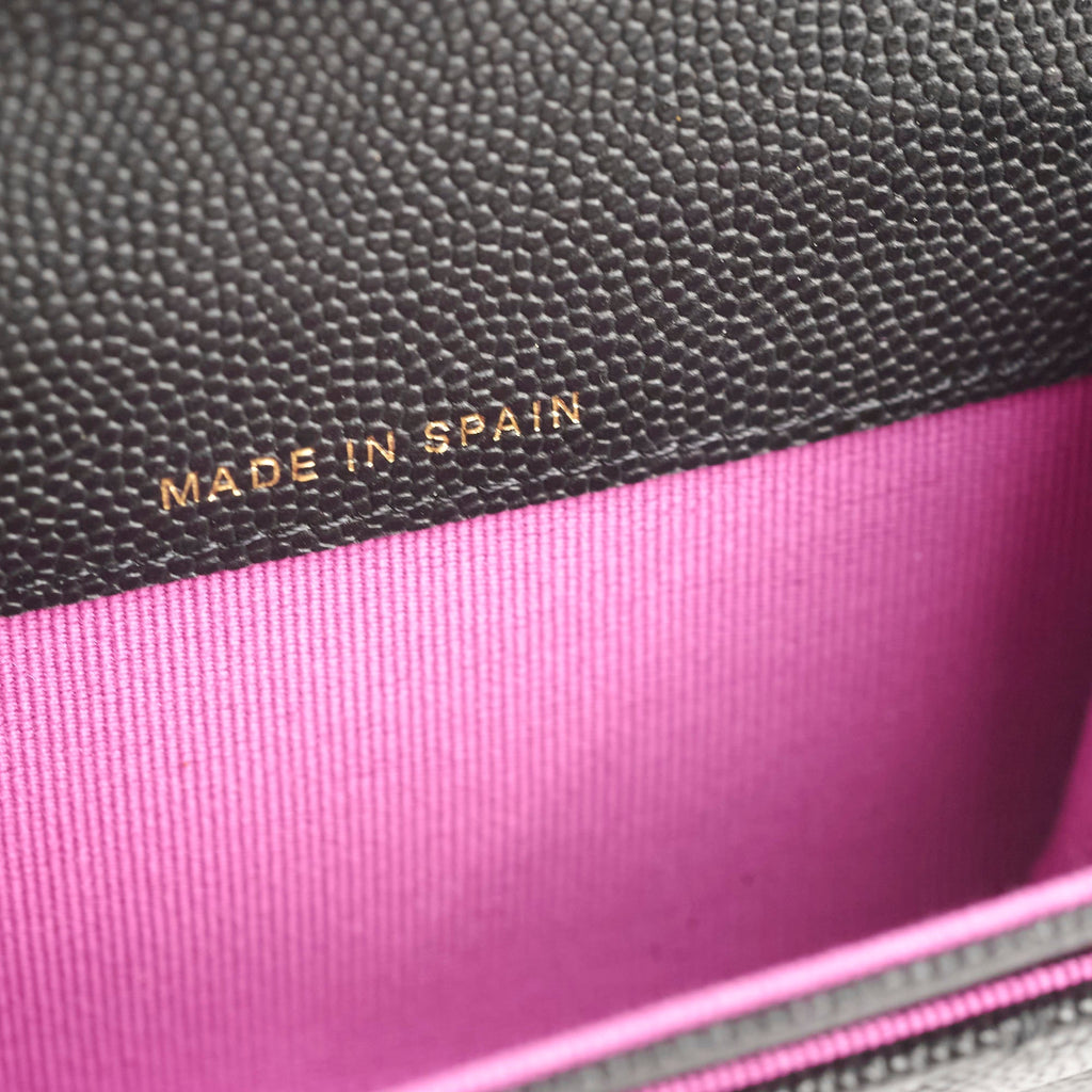 Chanel Flap Black Caviar Wallet - Microchipped