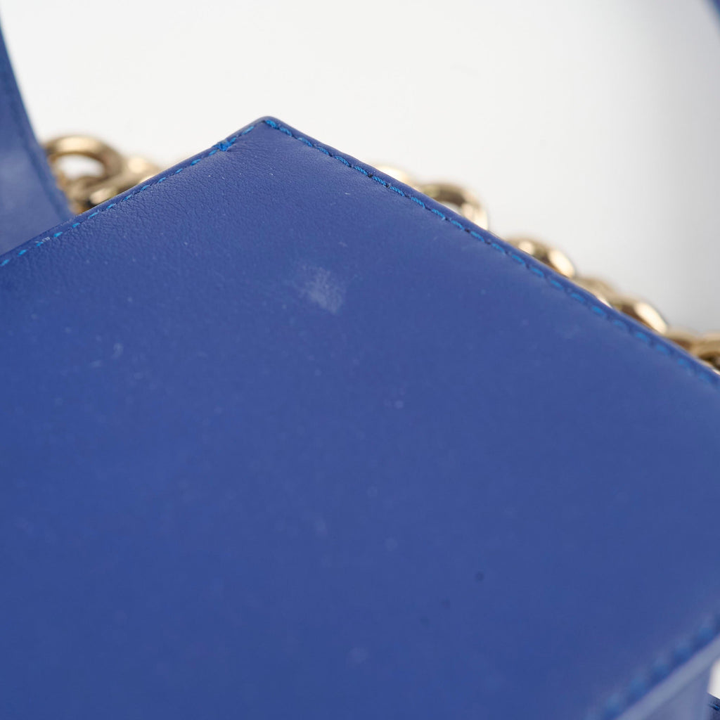 Chanel Small Boy Navy Raffia Crossbody Bag