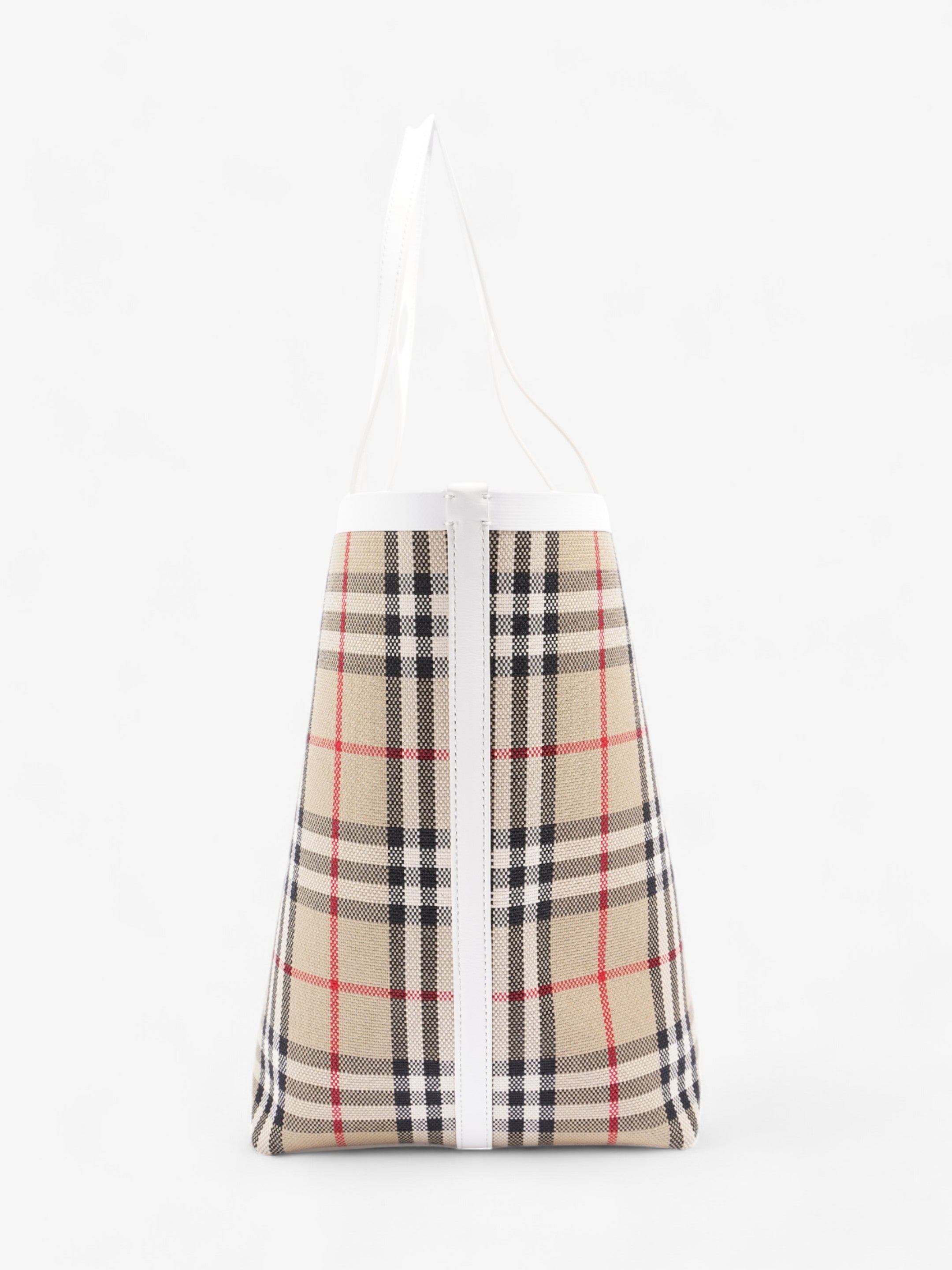 Burberry London Tote Vintage Check / White Cotton