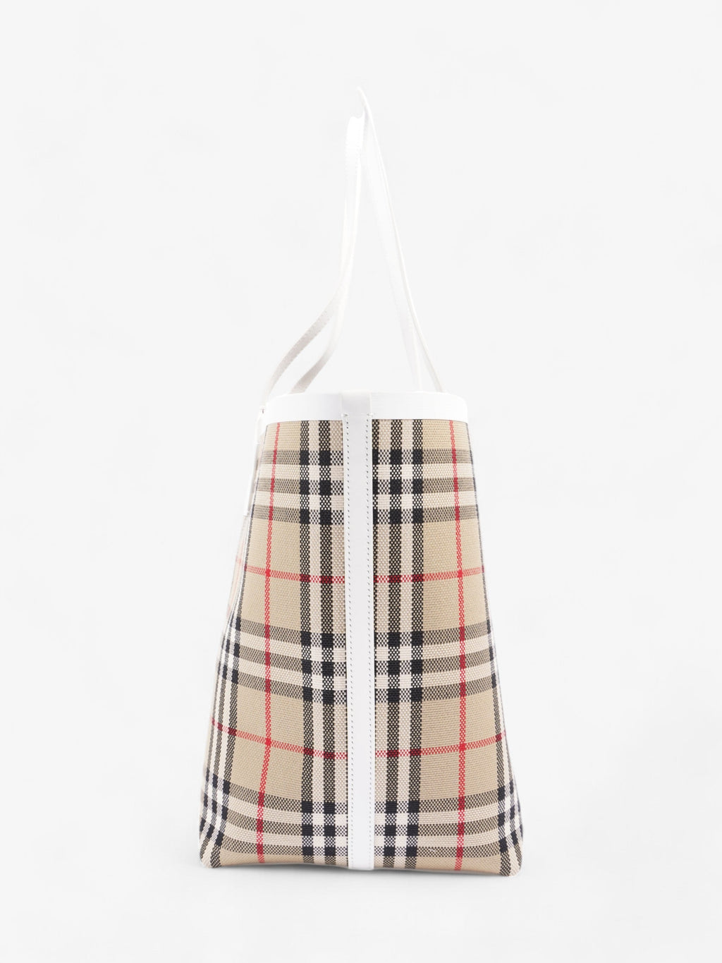 Burberry London Tote Vintage Check / White Cotton
