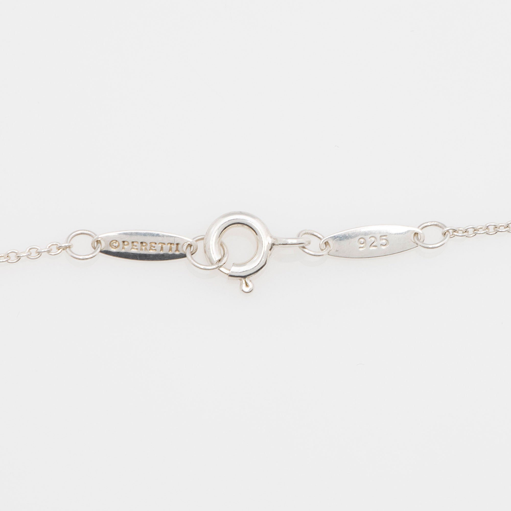 Tiffany & Co. Elsa Peretti Sterling Silver 18k Rose Gold Open Heart Extra Mini Necklace