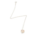 Tiffany & Co. Elsa Peretti Sterling Silver 18k Rose Gold Open Heart Extra Mini Necklace