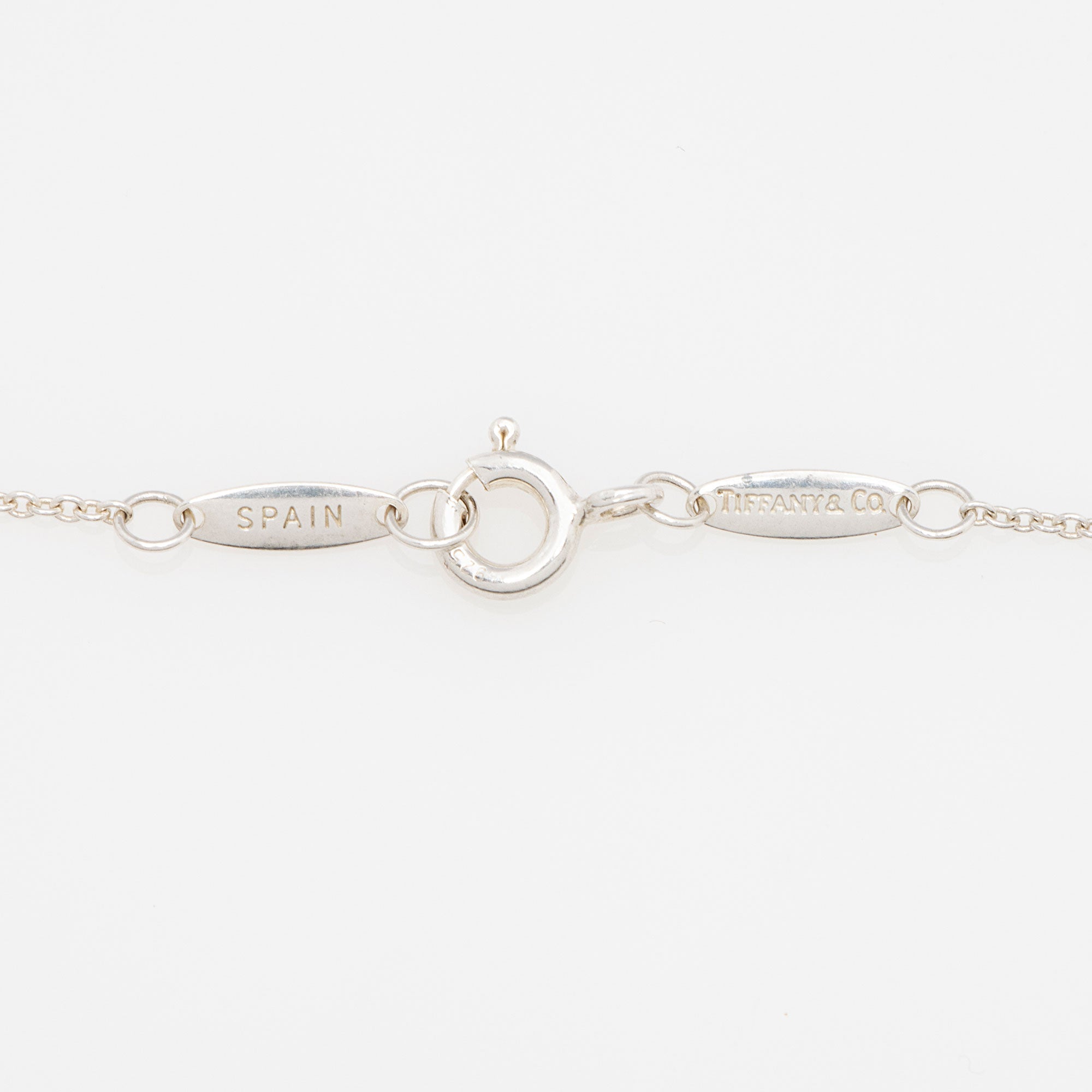 Tiffany & Co. Elsa Peretti Sterling Silver 18k Rose Gold Open Heart Extra Mini Necklace