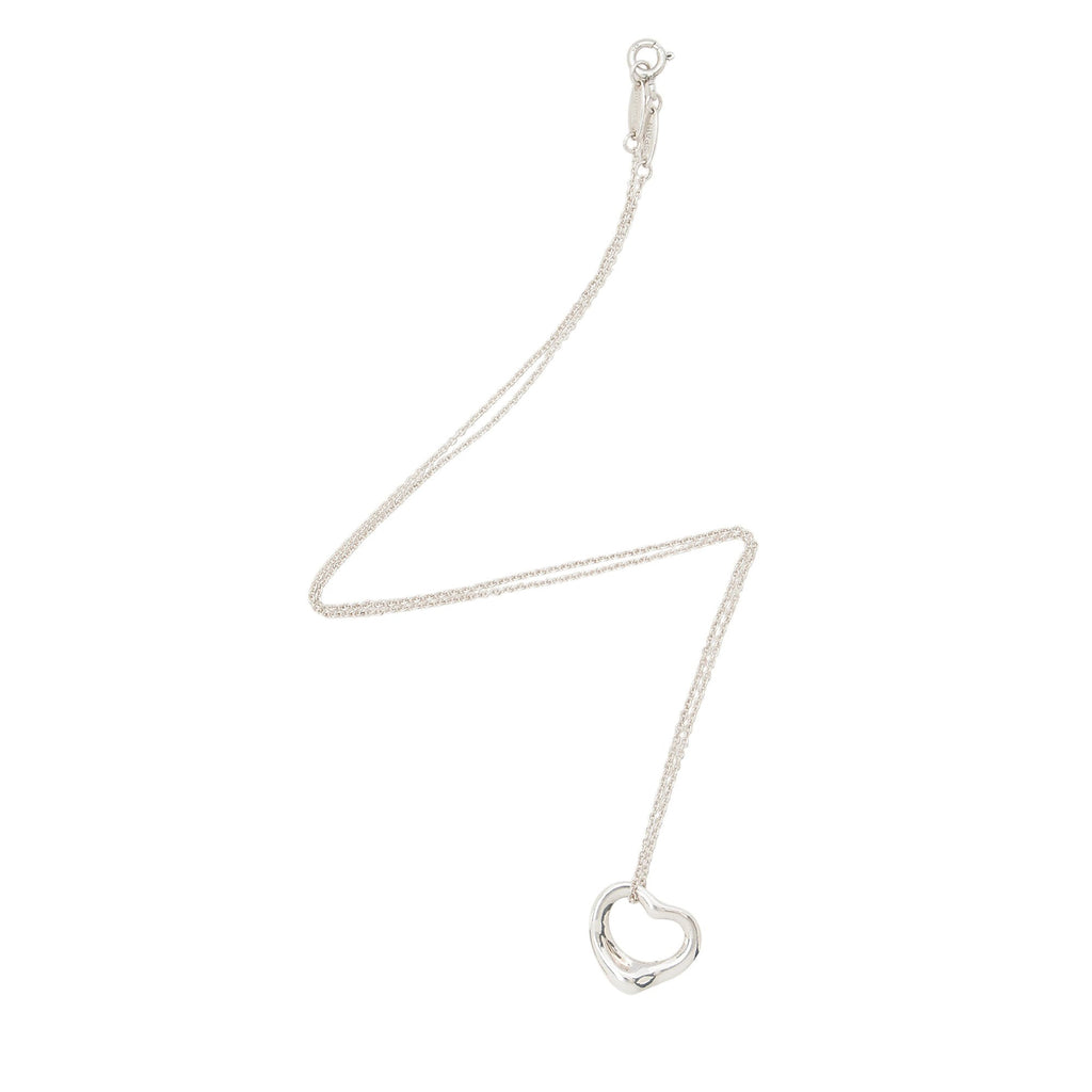 Tiffany & Co. Elsa Peretti Sterling Silver Open Heart 16mm Small Necklace