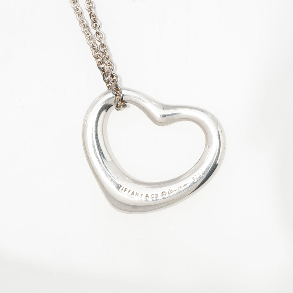 Tiffany & Co. Elsa Peretti Sterling Silver Open Heart 22mm Necklace