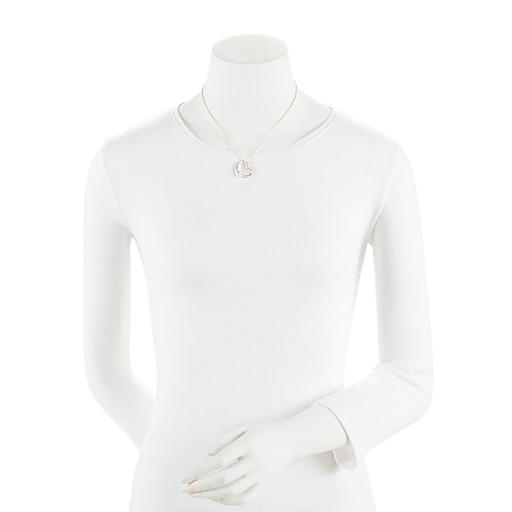 Tiffany & Co. Elsa Peretti Sterling Silver Open Heart 22mm Necklace