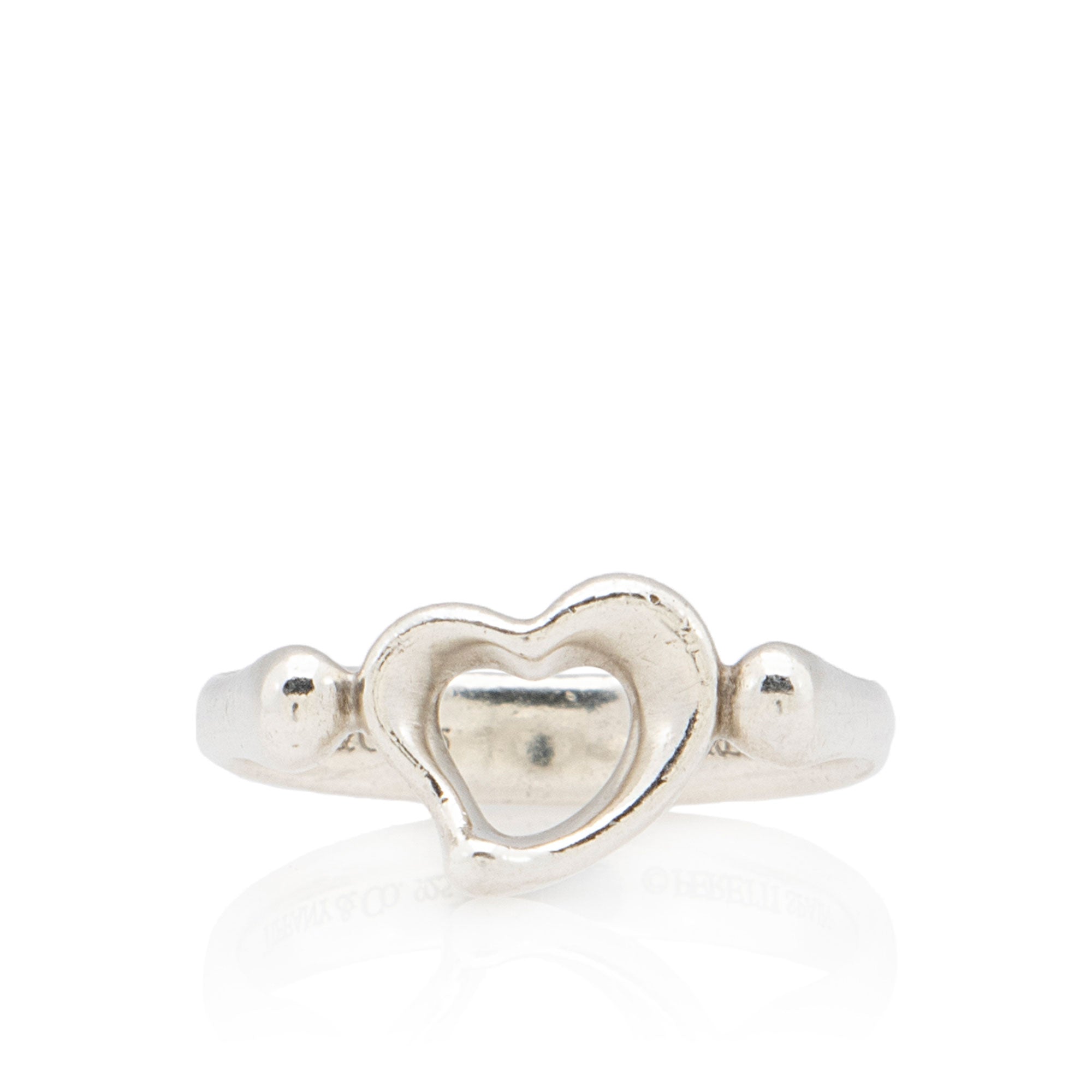 Tiffany & Co. Elsa Peretti Sterling Silver Open Heart Ring - Size 5