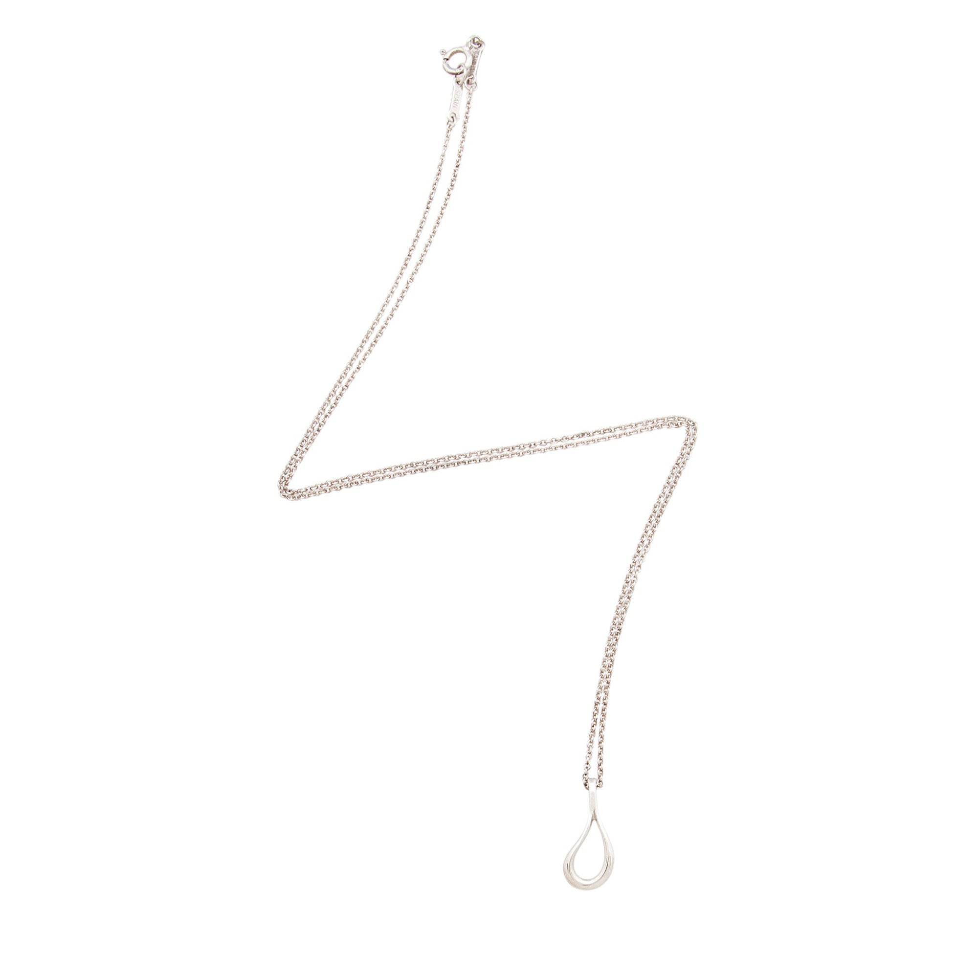 Tiffany & Co. Elsa Peretti Sterling Silver Open Teardrop Necklace