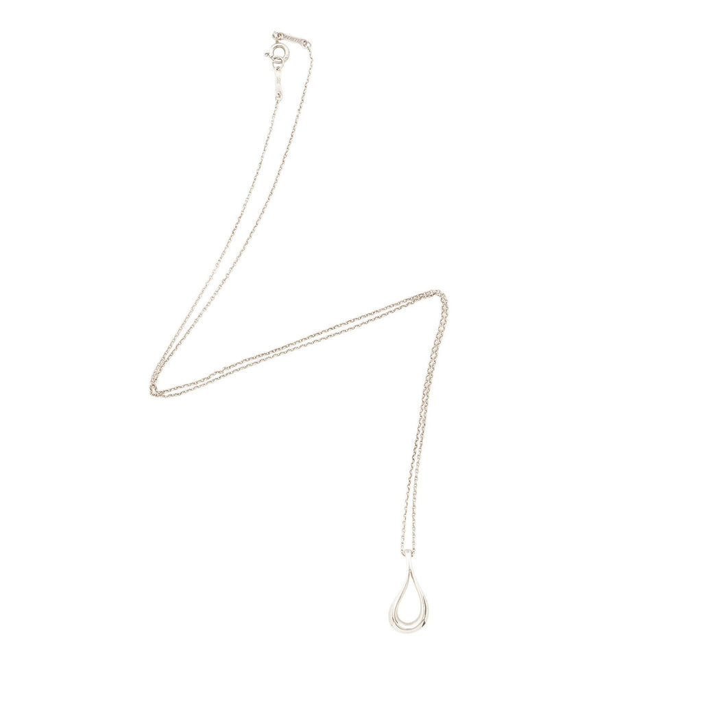 Tiffany & Co. Elsa Peretti Sterling Silver Open Teardrop Necklace
