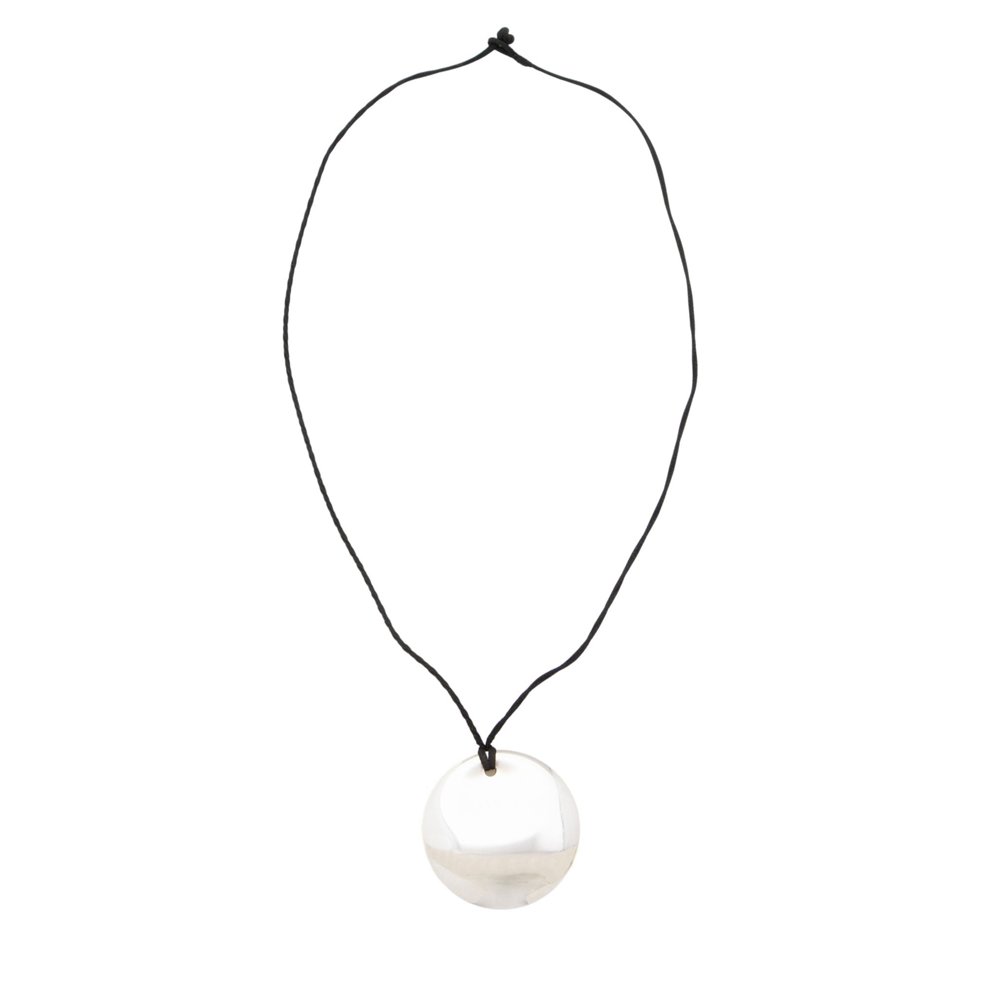 Tiffany & Co. Elsa Peretti Sterling Silver Silk Cord Round Necklace