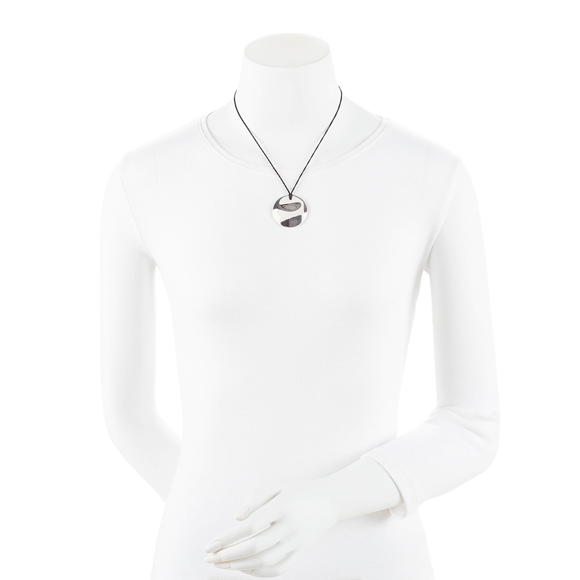Tiffany & Co. Elsa Peretti Sterling Silver Silk Cord Round Necklace