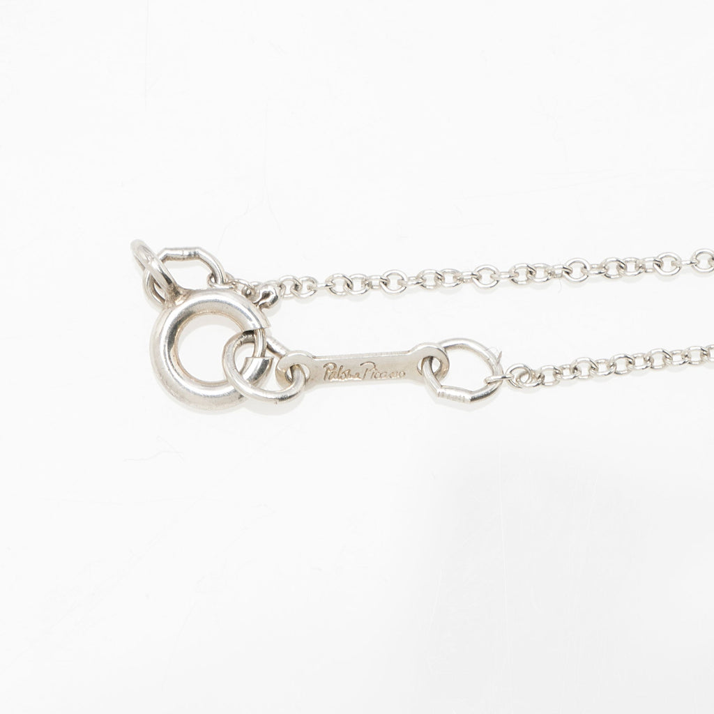 Tiffany & Co. Paloma Picasso Sterling Silver Diamond Loving Heart Necklace