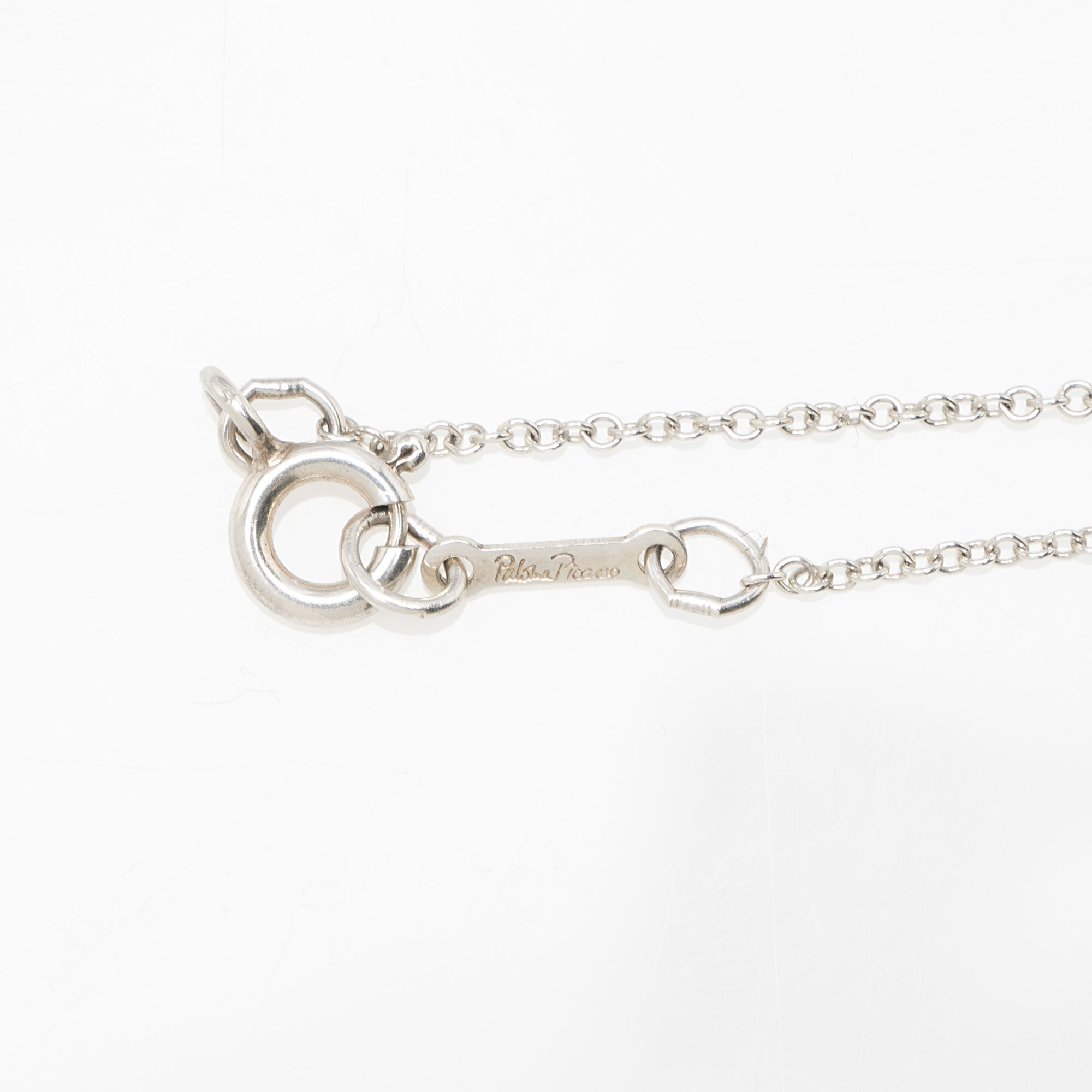 Tiffany & Co. Paloma Picasso Sterling Silver Diamond Loving Heart Necklace