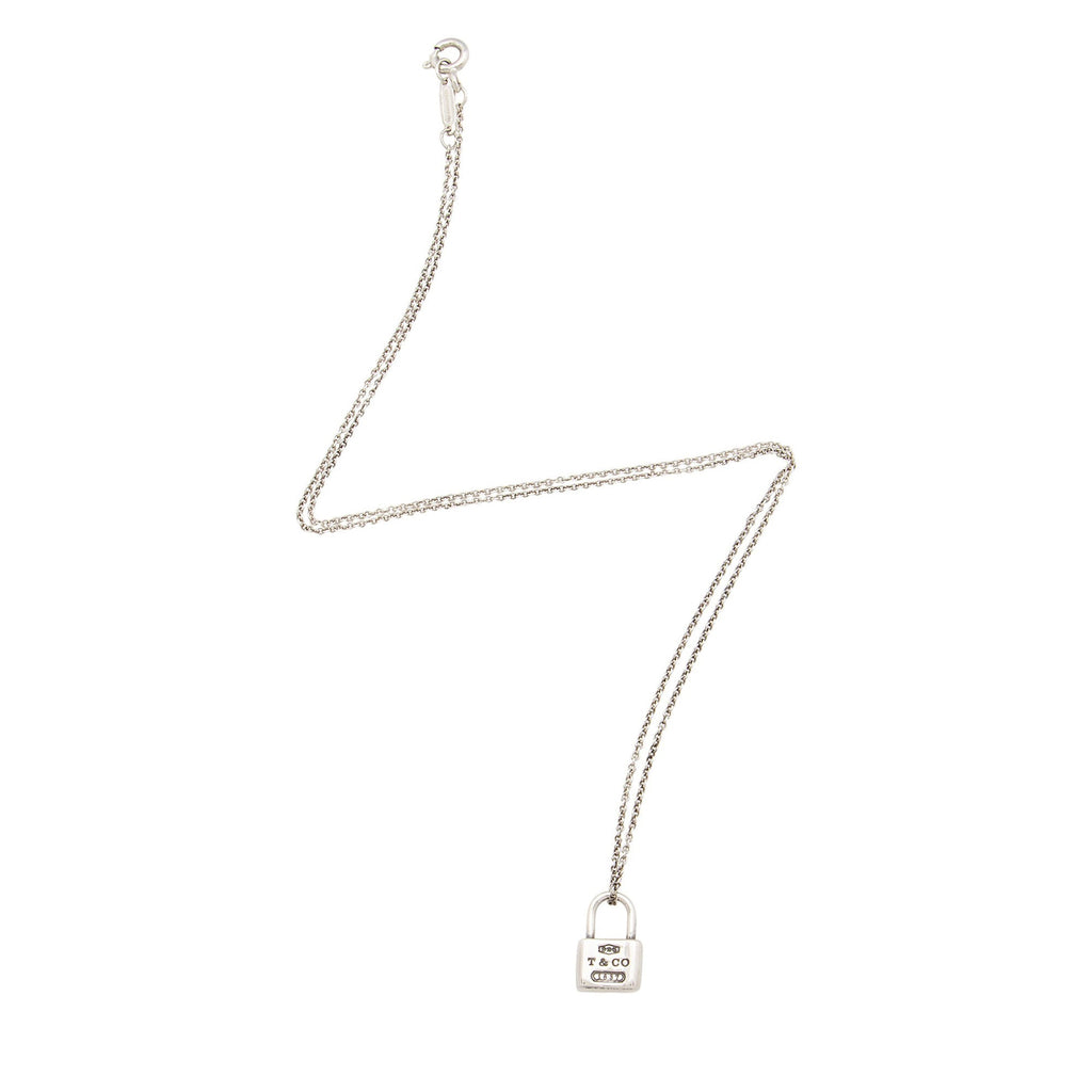 Tiffany & Co. Sterling Silver 1837 Padlock Small Necklace