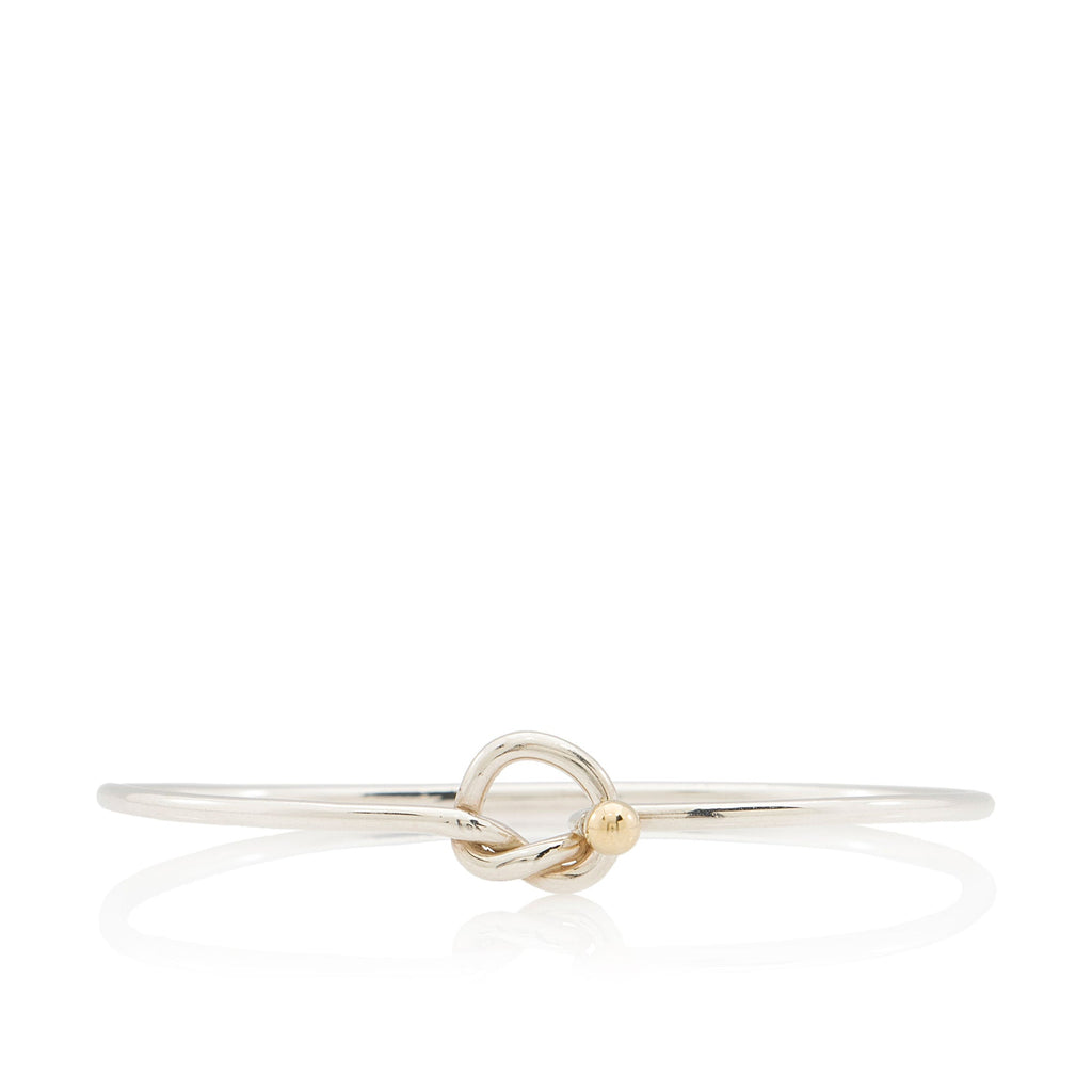 Tiffany & Co. Sterling Silver 18k Gold Love Knot Bangle