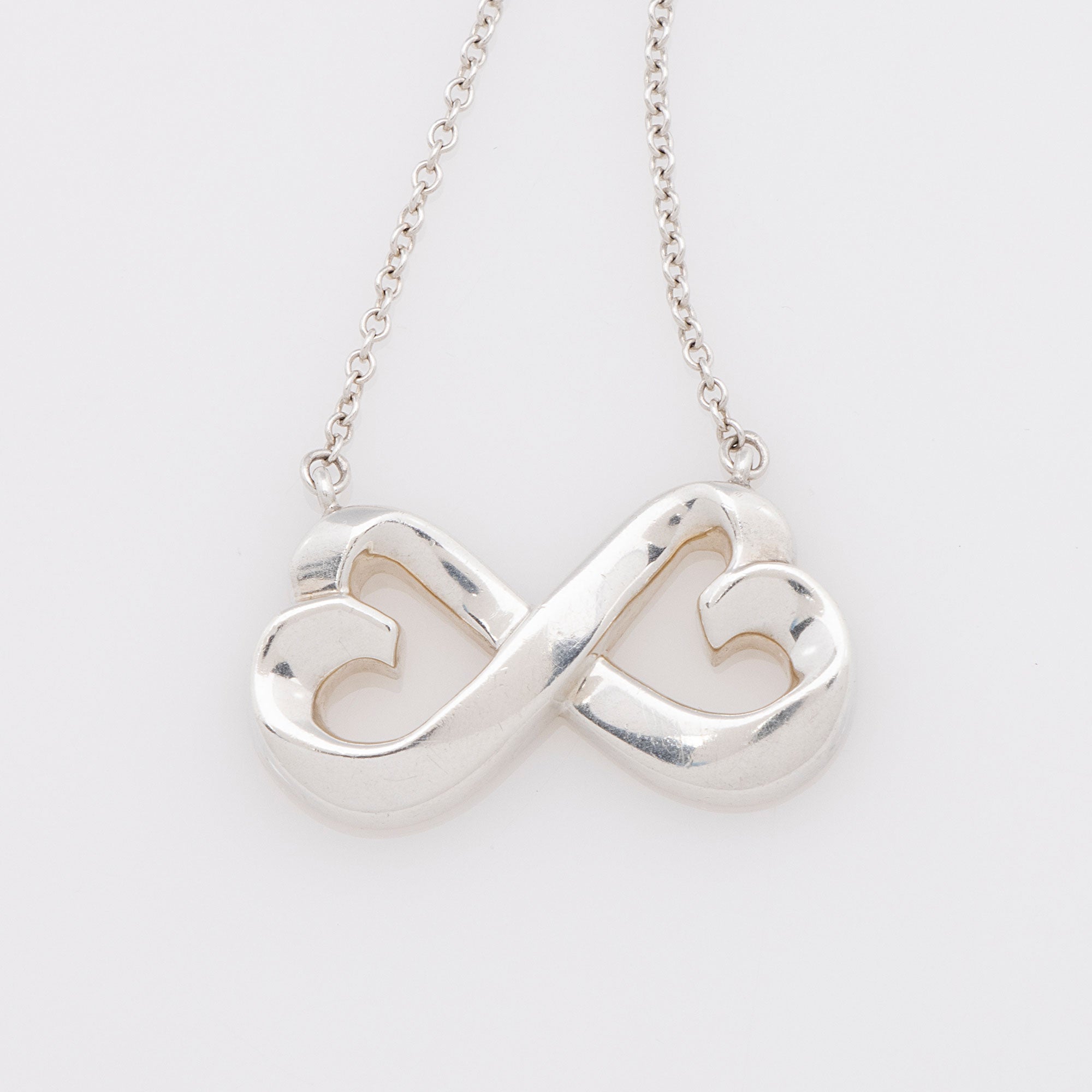 Tiffany & Co. Sterling Silver Double Loving Heart Necklace