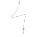 Tiffany & Co. Sterling Silver Enamel Heart Key Necklace