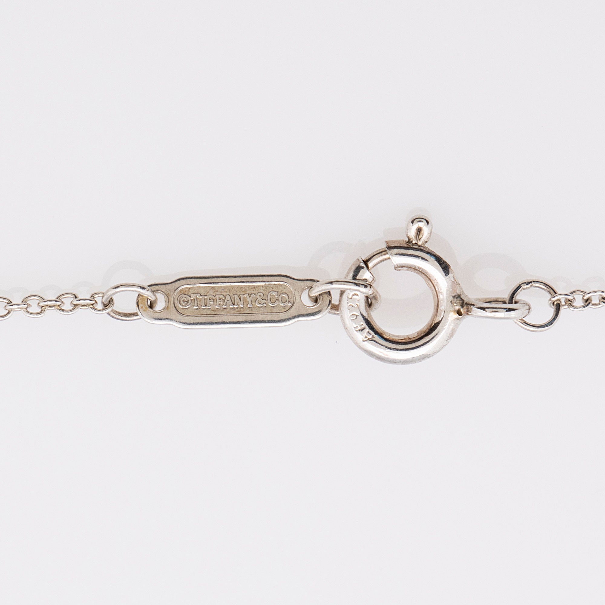 Tiffany & Co. Sterling Silver Enamel Heart Key Necklace
