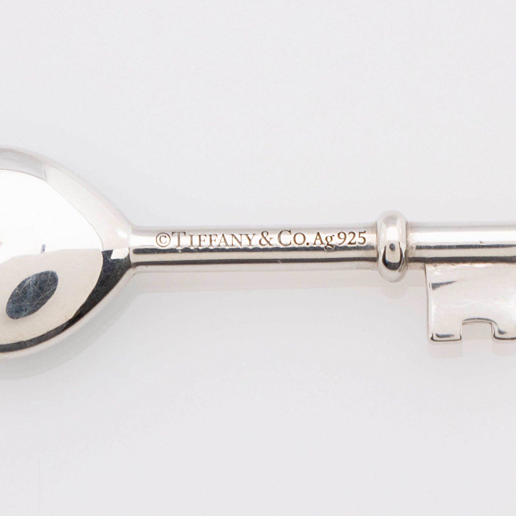 Tiffany & Co. Sterling Silver Enamel Heart Key Necklace